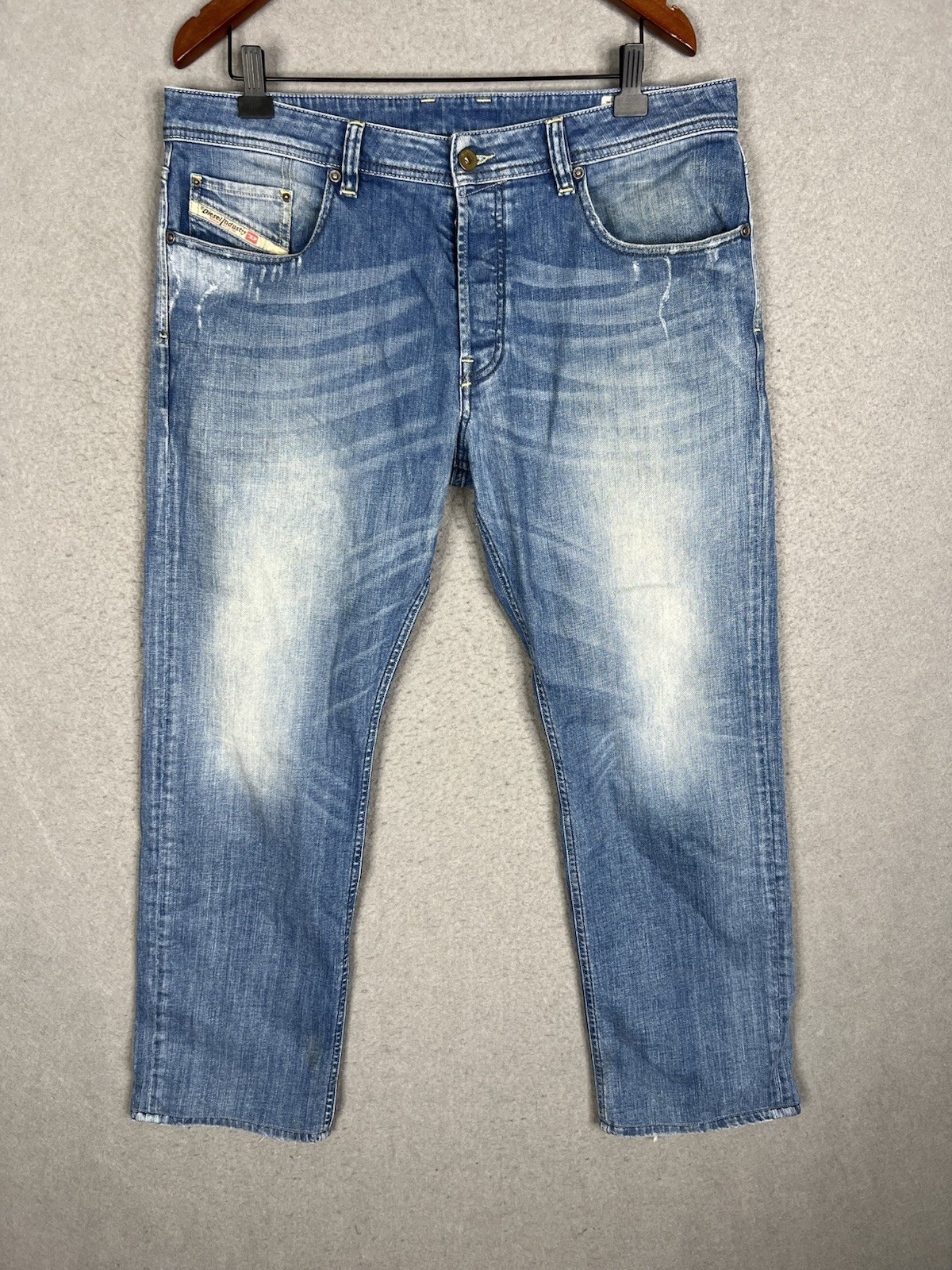 Diesel Jeans Mens 38×32 Blue Larkee Denim Pant Relaxed Light Wash