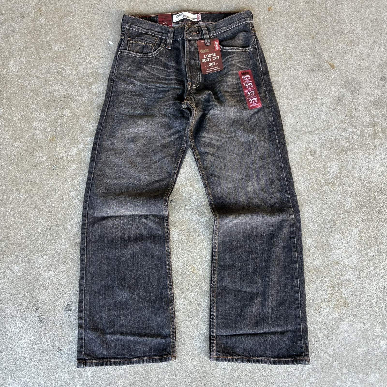 VTG Levi’s 567 Loose Boot Cut Black Jeans Men’s 29×30 DEADSTOCK