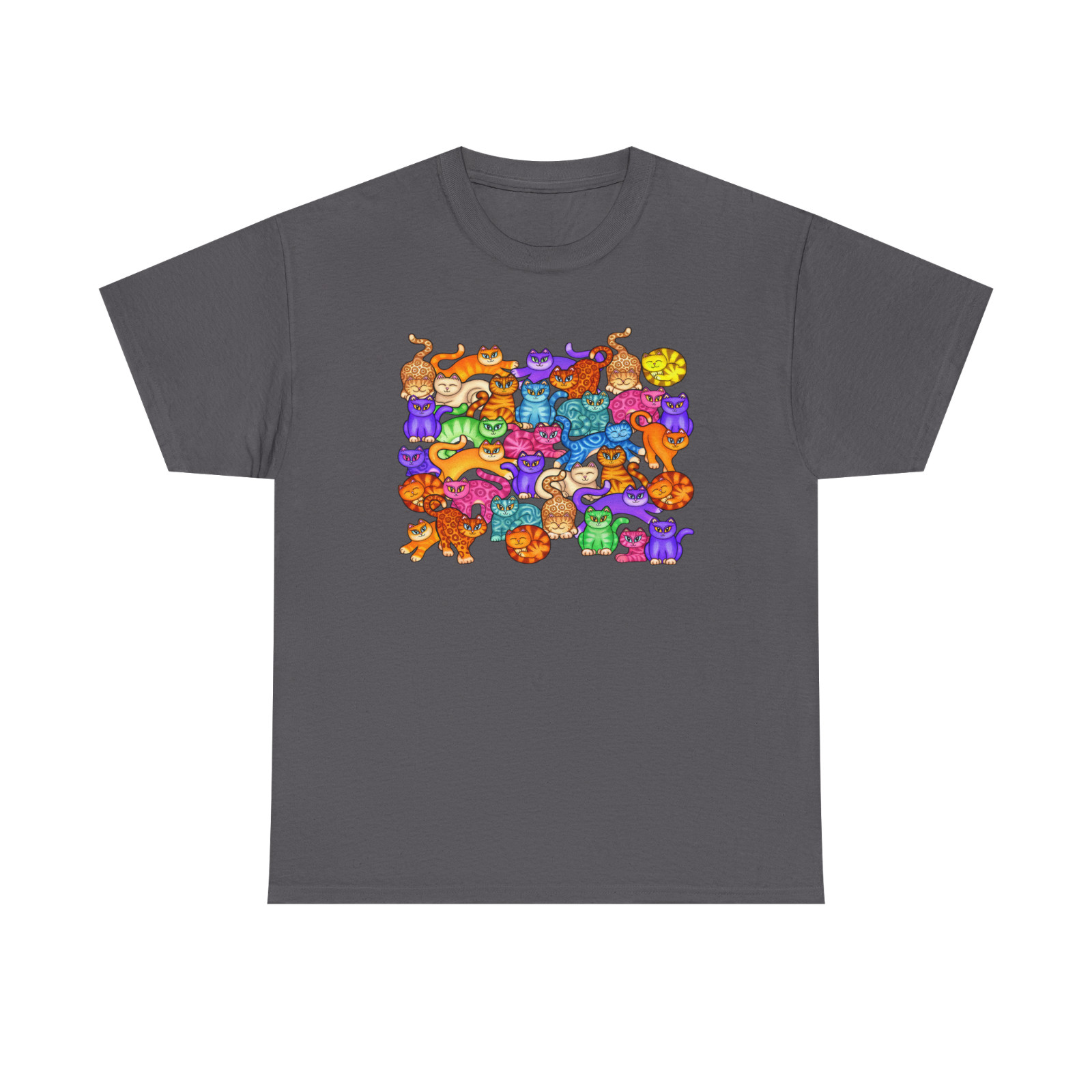 Colorful Cats T-Shirt Funny Kitten Tee Cute Cat Lover Gift