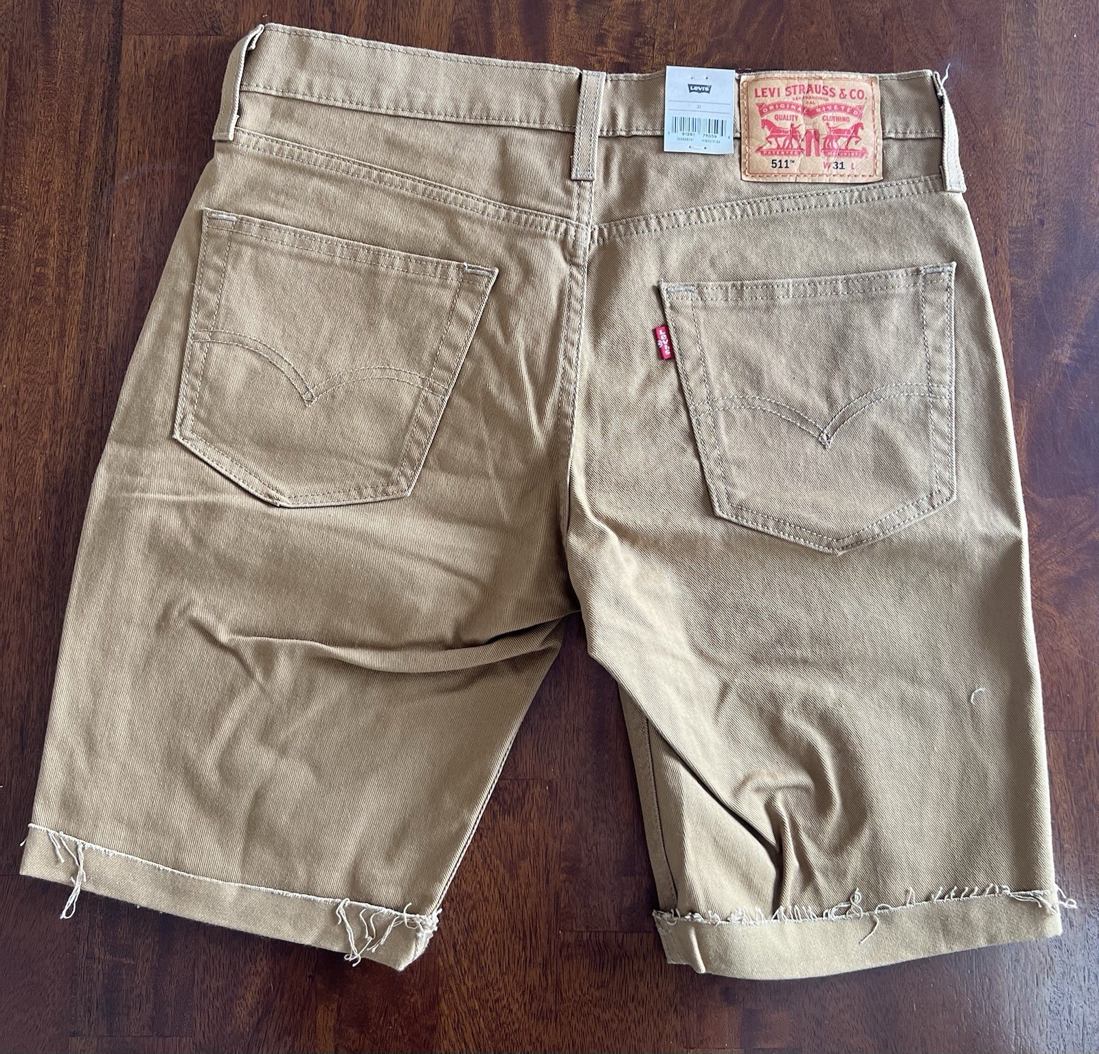 Levi’s Men’s 511 Slim Cut-Off Short Color Caraway Bull Denim Brown (Waterless)