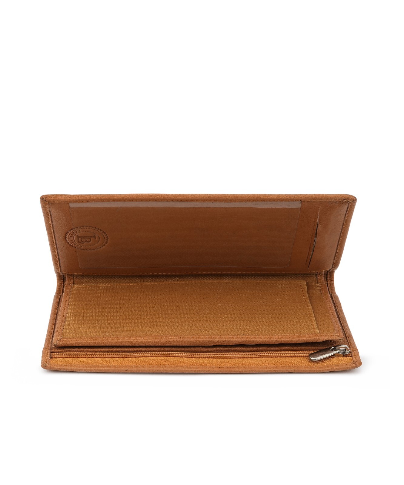 Leatherboss Genuine Leather Checkbook Credit Card Holder Money ID Holder, Tan
