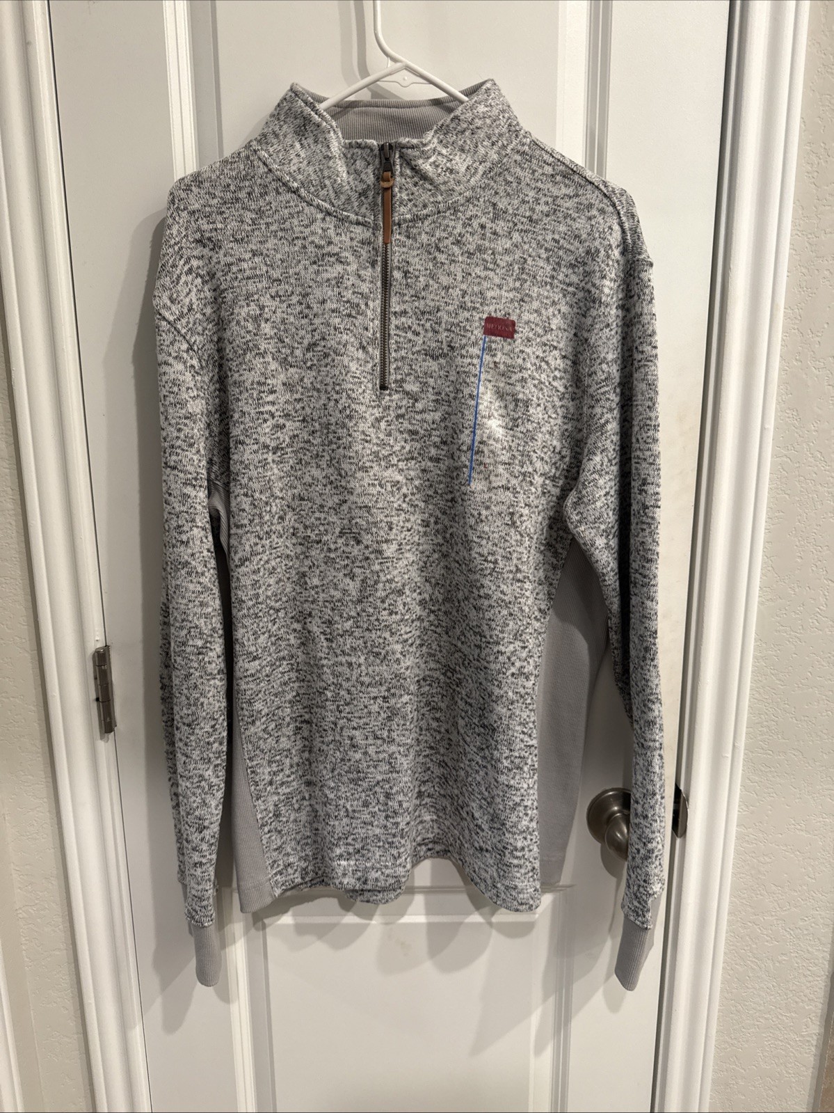 Merona Large 3/4 Zip Fleece Pullover Sweater Men’s Manhattan Mist-Large