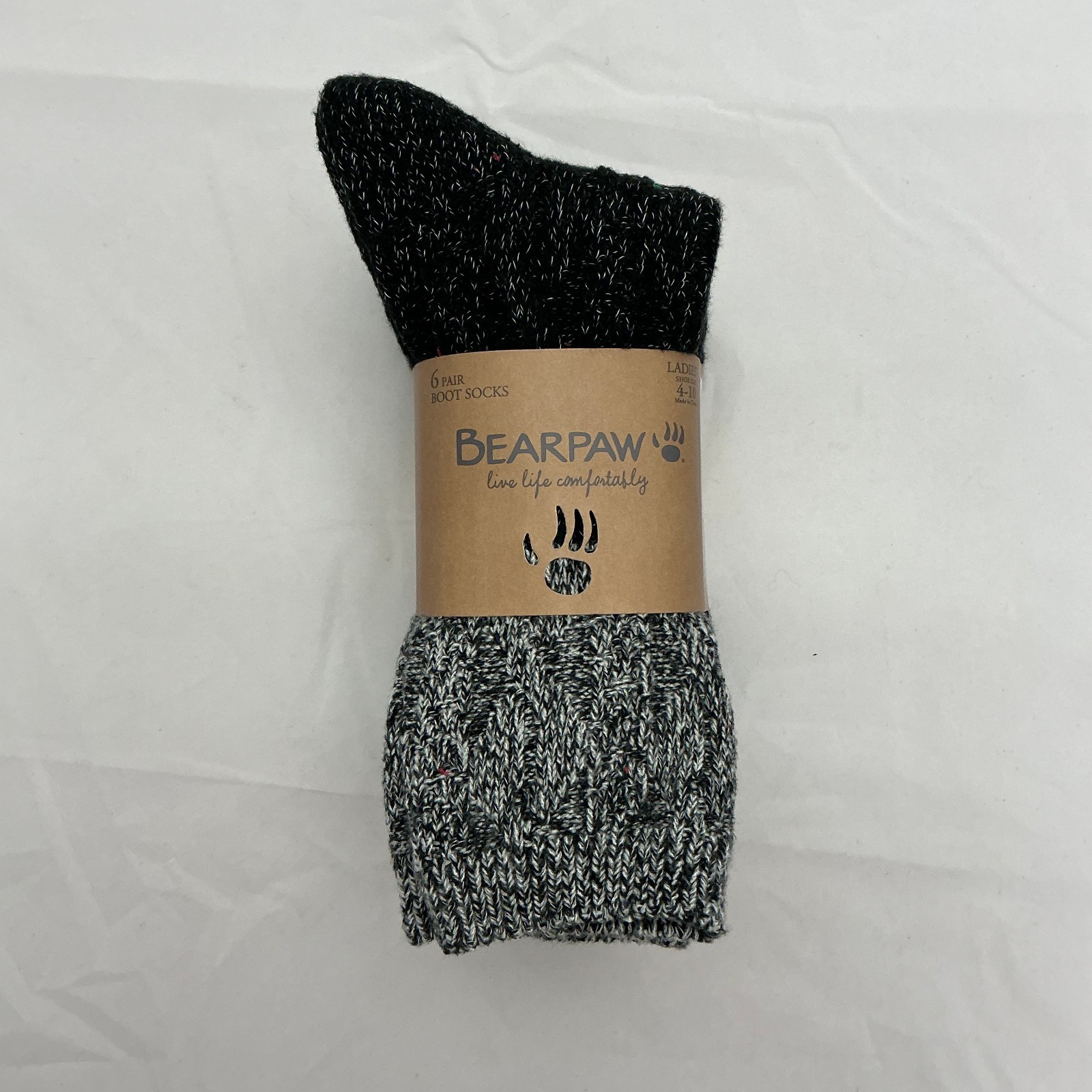 BEARPAW Womens Knit Boot Socks Cozy Comfort Crew 6 Pair Set Winter Warm NWT
