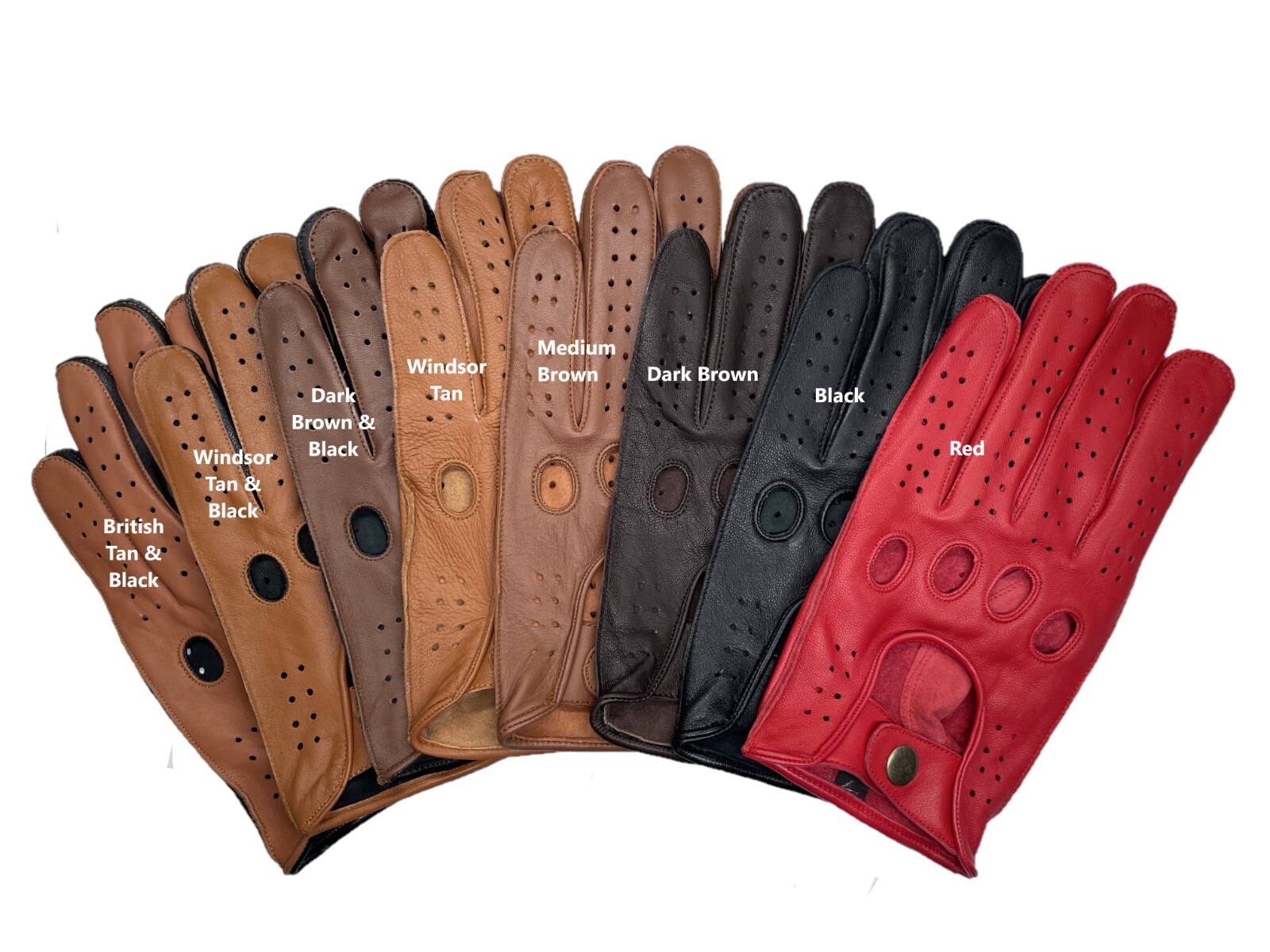 MEN’S CHAUFFEUR SHEEPSKIN LEATHER CAR DRIVING GLOVES (Finished Sewn Knuckles)
