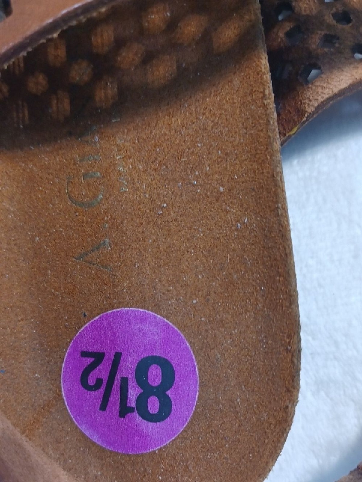a giannetti womensleather. 8.5 brown ankle strap cork footbed comfort sandals