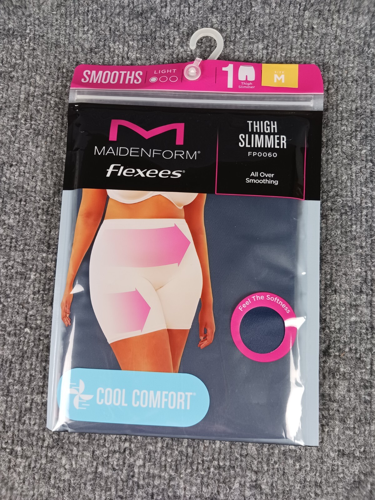 2 PACK MAIDENFORM COOL COMFORT FLEXEES THIGH SLIMMER BLACK MEDIUM