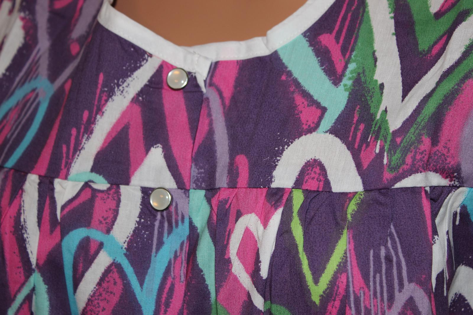 NEW – EASY ESSENTIALS SNAP FRONT SMOCK COBBLER APRON PURPLE HEARTS M L 2X 3X 4X