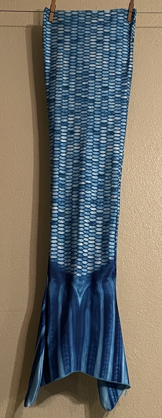 Fin Princess Blue Teal Mermaid Tail Skin Kids Girls Size 6 Pool Turquoise Cute