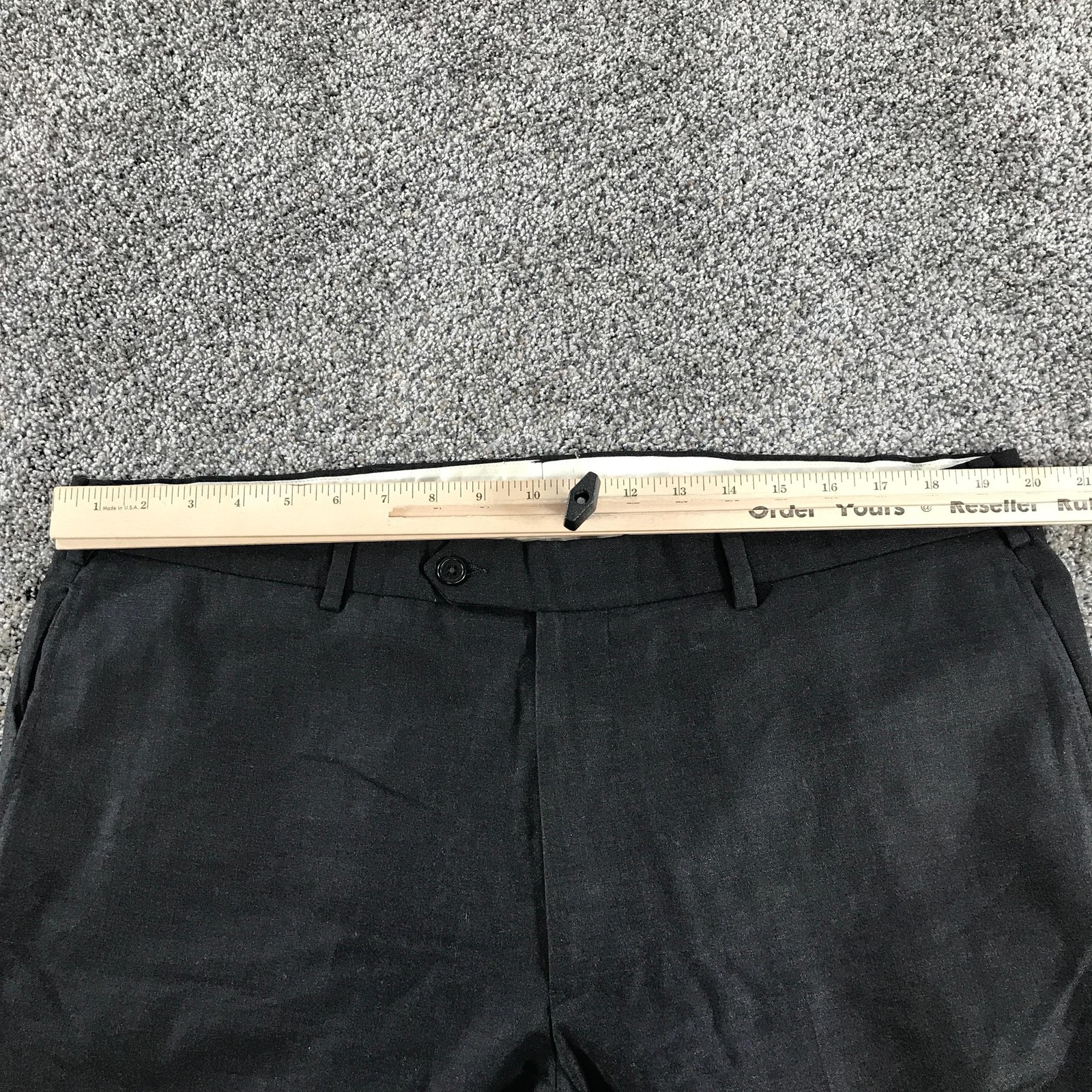 Brooks Brothers 346 Wool Dress Pants Mens 40×30 Black Flat Front Straight Formal