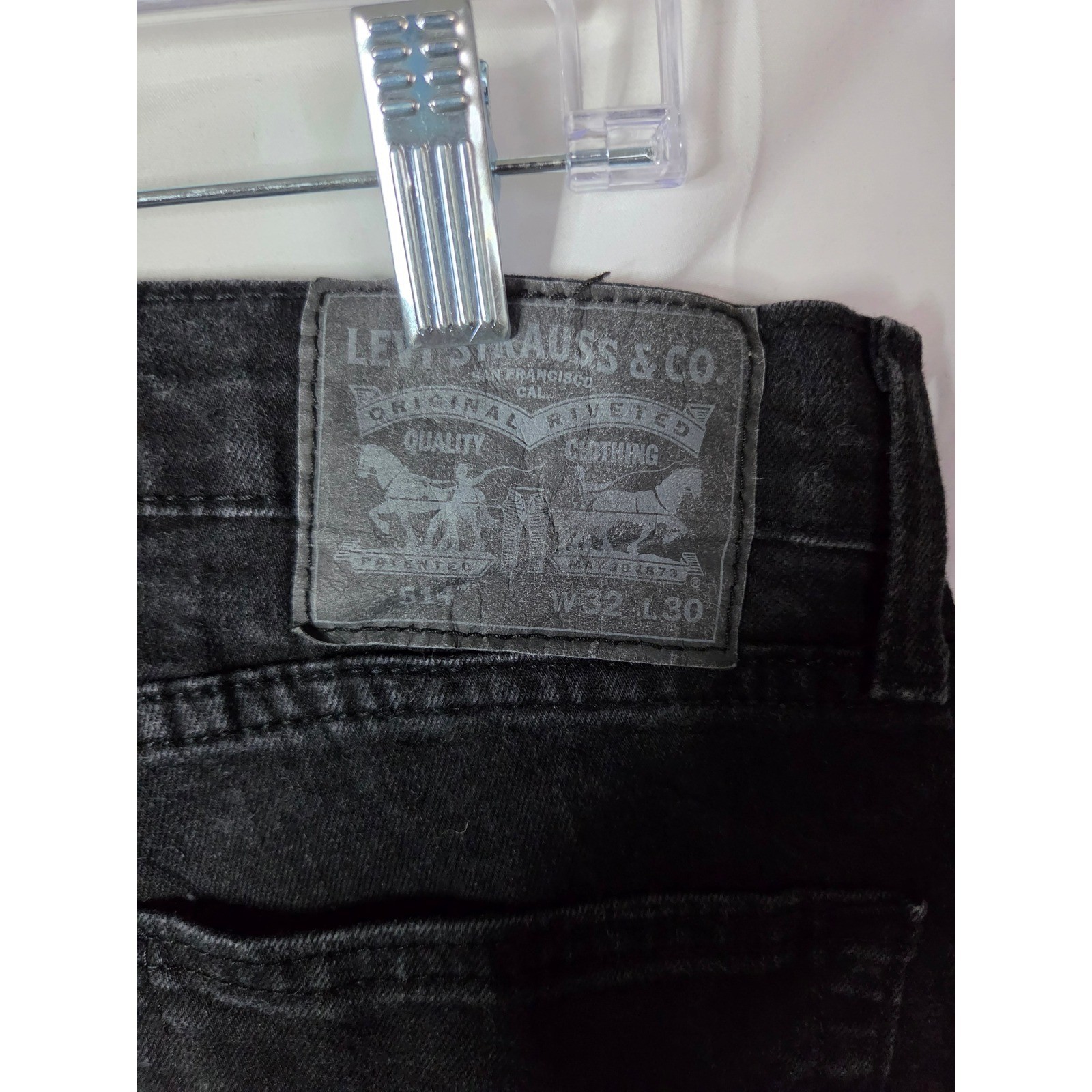 Levis 514 Straight Fit Mens Jeans Faded Black Classic Denim