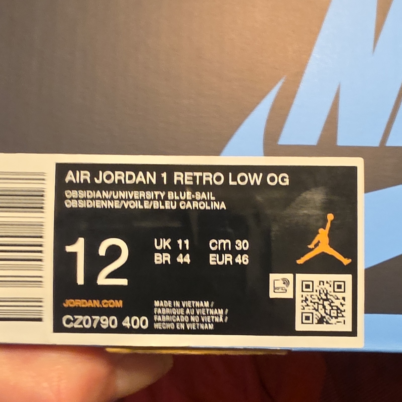 Jordan Air Jordan 1 Retro Low OG Obsidian UNC Leather CZ0790-400