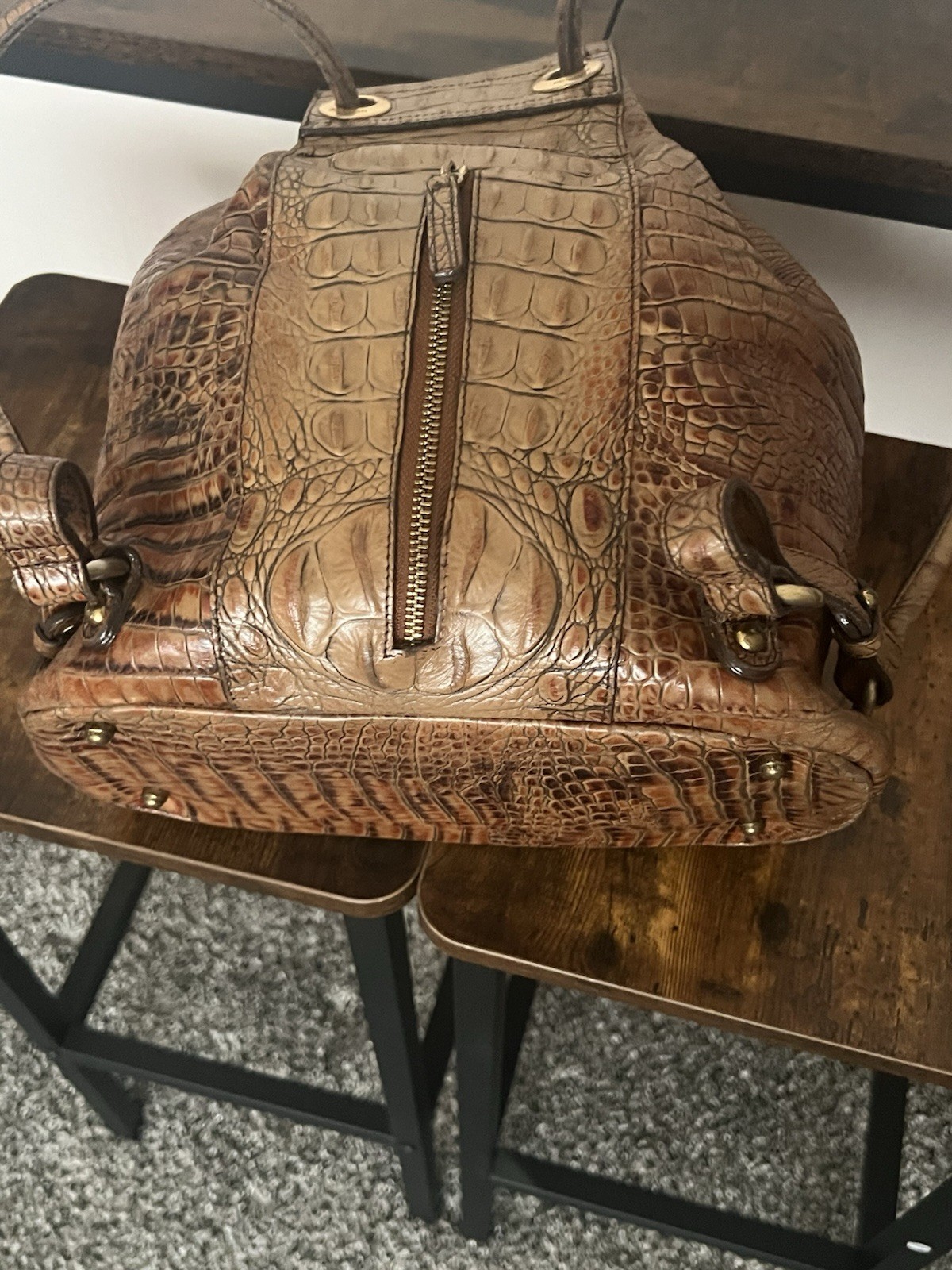 Brahmin Crocodile Leather Backpack/Shoulder bag