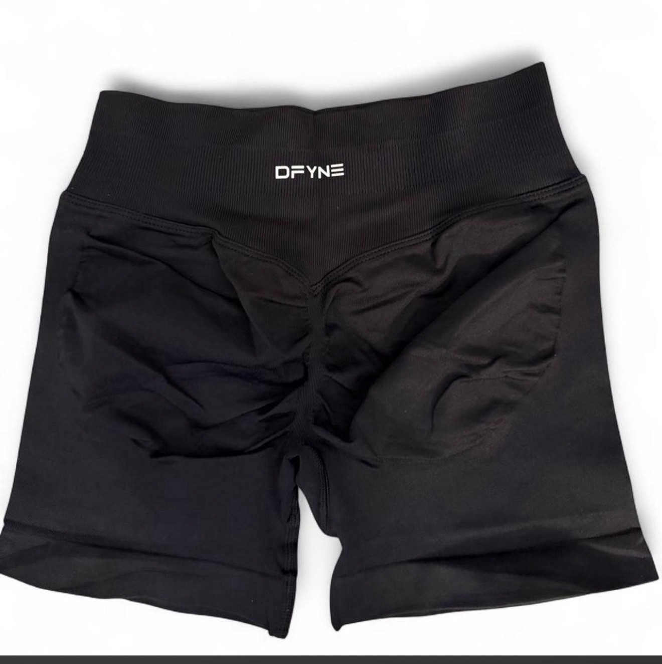 DFYNE Women’s Black Biker Shorts Pull On Stretch Gym Training Nylon Elastane