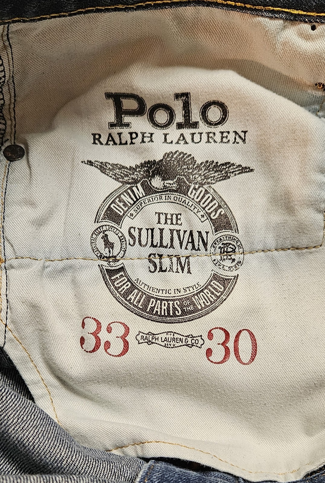 Polo Ralph Lauren The Sullivan Slim Men’s 33×30 Jeans Blue Denim
