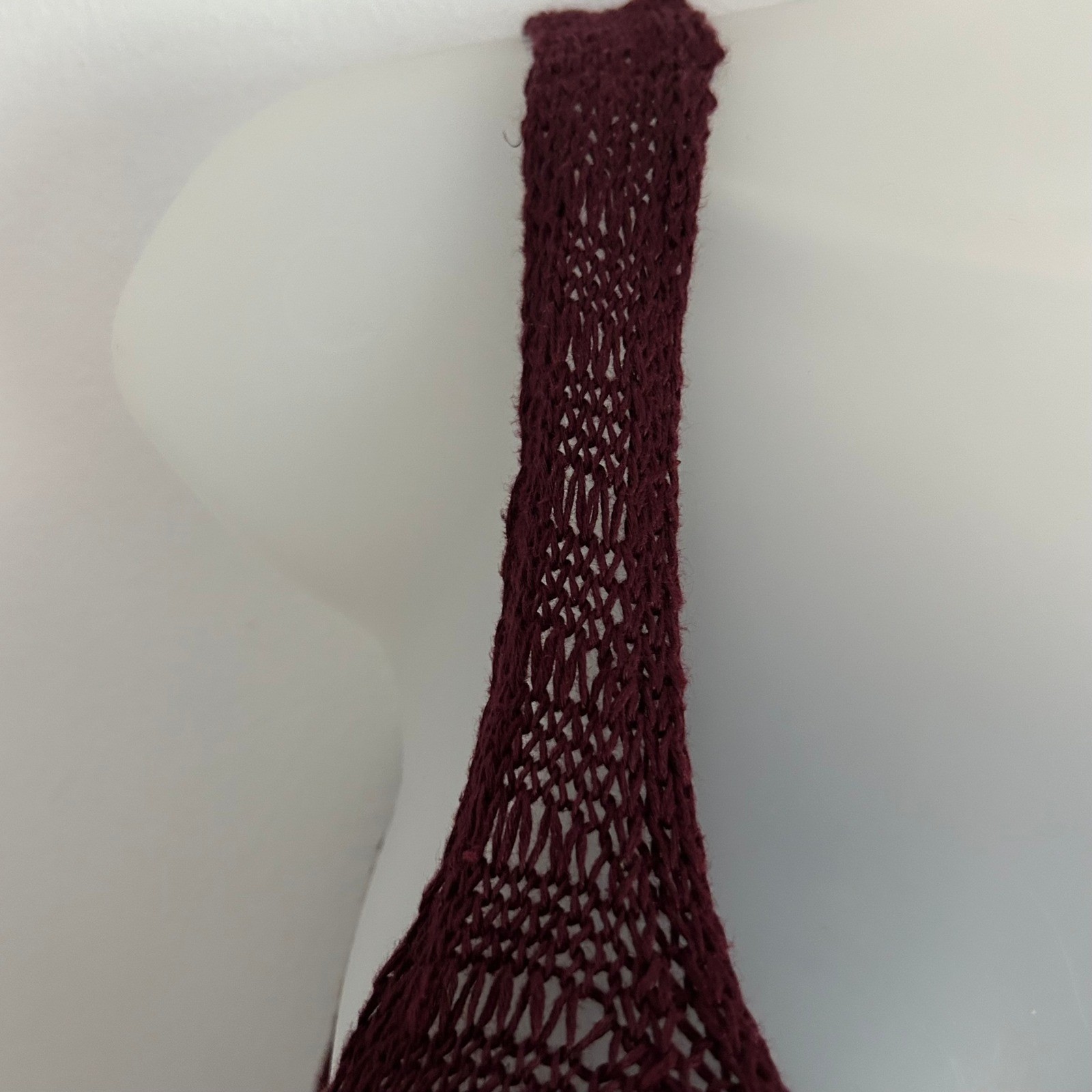 Madewell Women’s Wine Linen Open Knit Sleeveless Sweater Tank Top XXS New