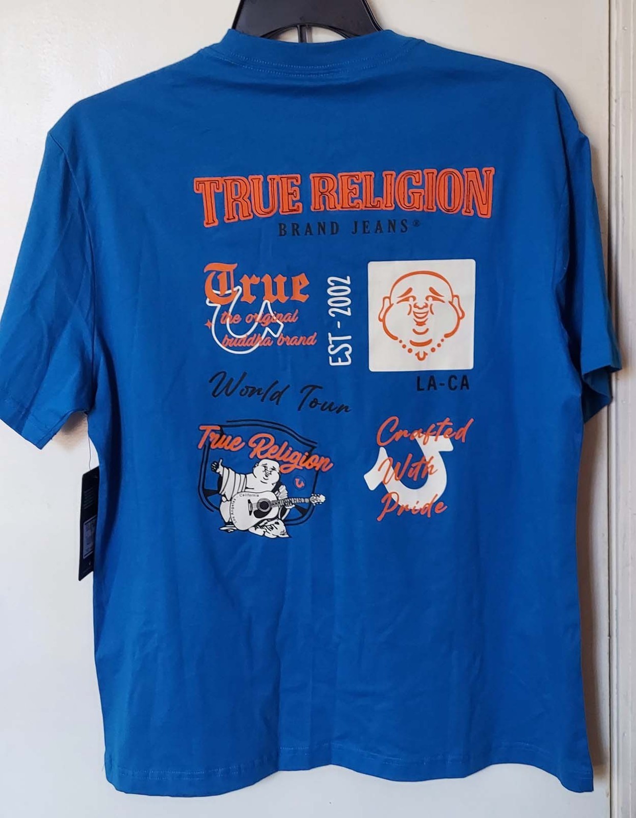 True Religion World Tour Tee Blue Color Size L (NWT)