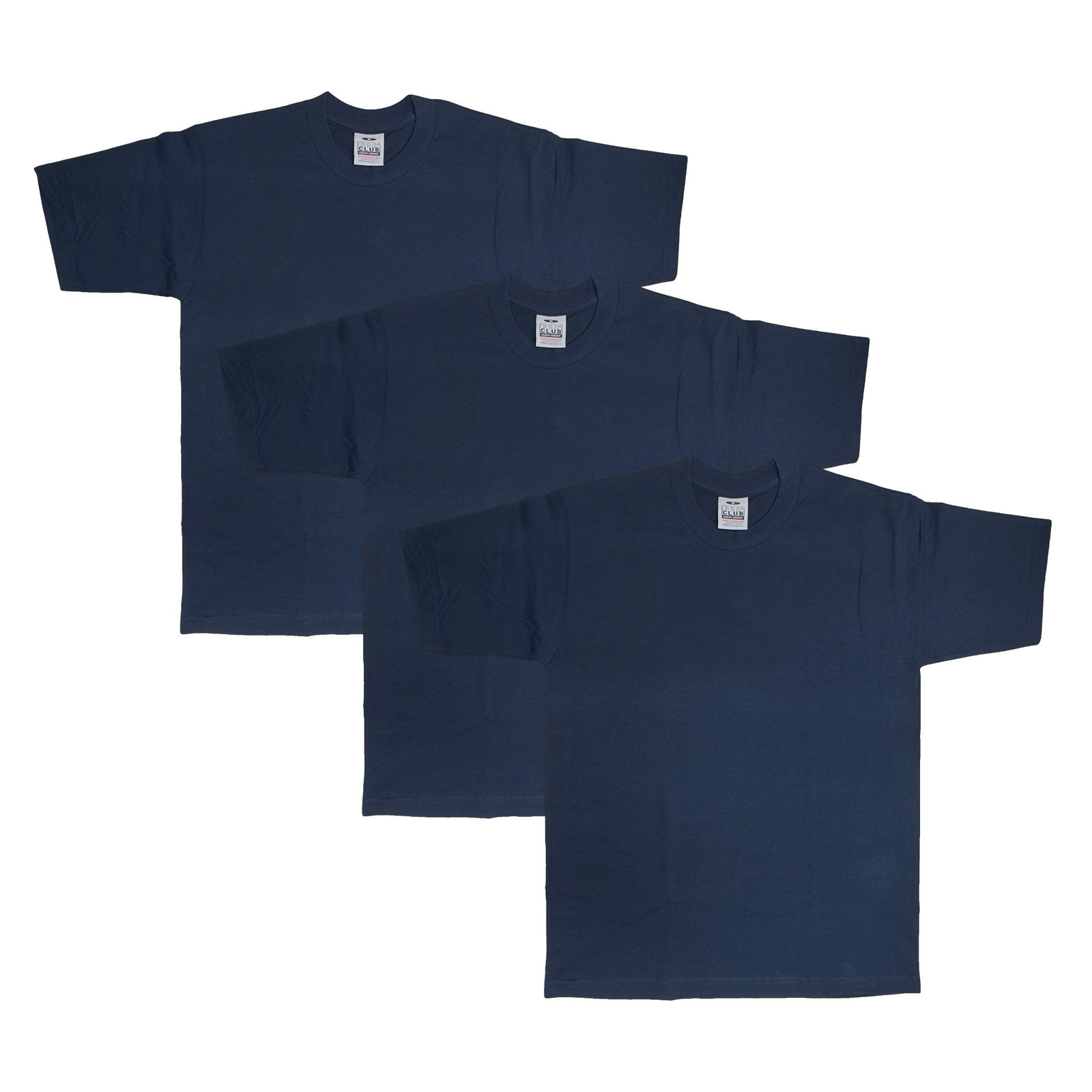 3-Pack Pro Club Men’s Heavyweight Cotton Short Sleeve Crew Neck T-Shirt