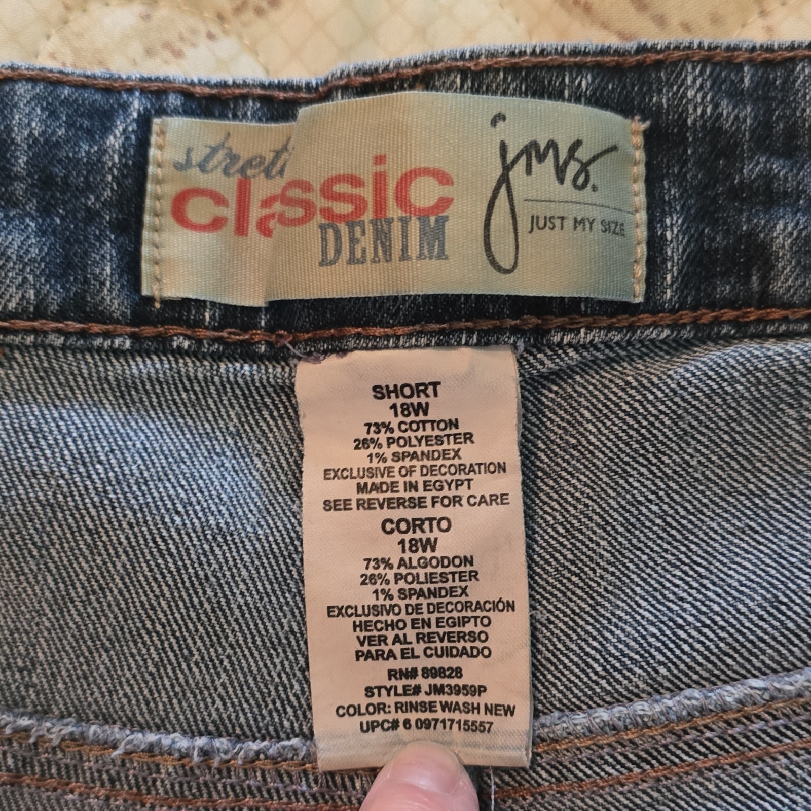 Just My Size Women’s Plus Size 18W Blue Rinse Wash Stretch Straight Leg Jeans