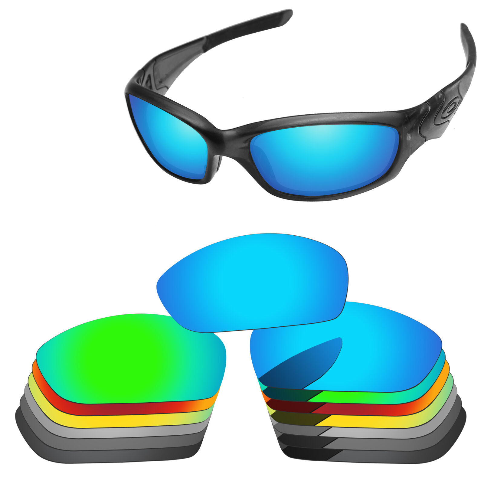 PapaViva Polarized Replacement Lenses For-Oakley Straight Jacket 2007 Options