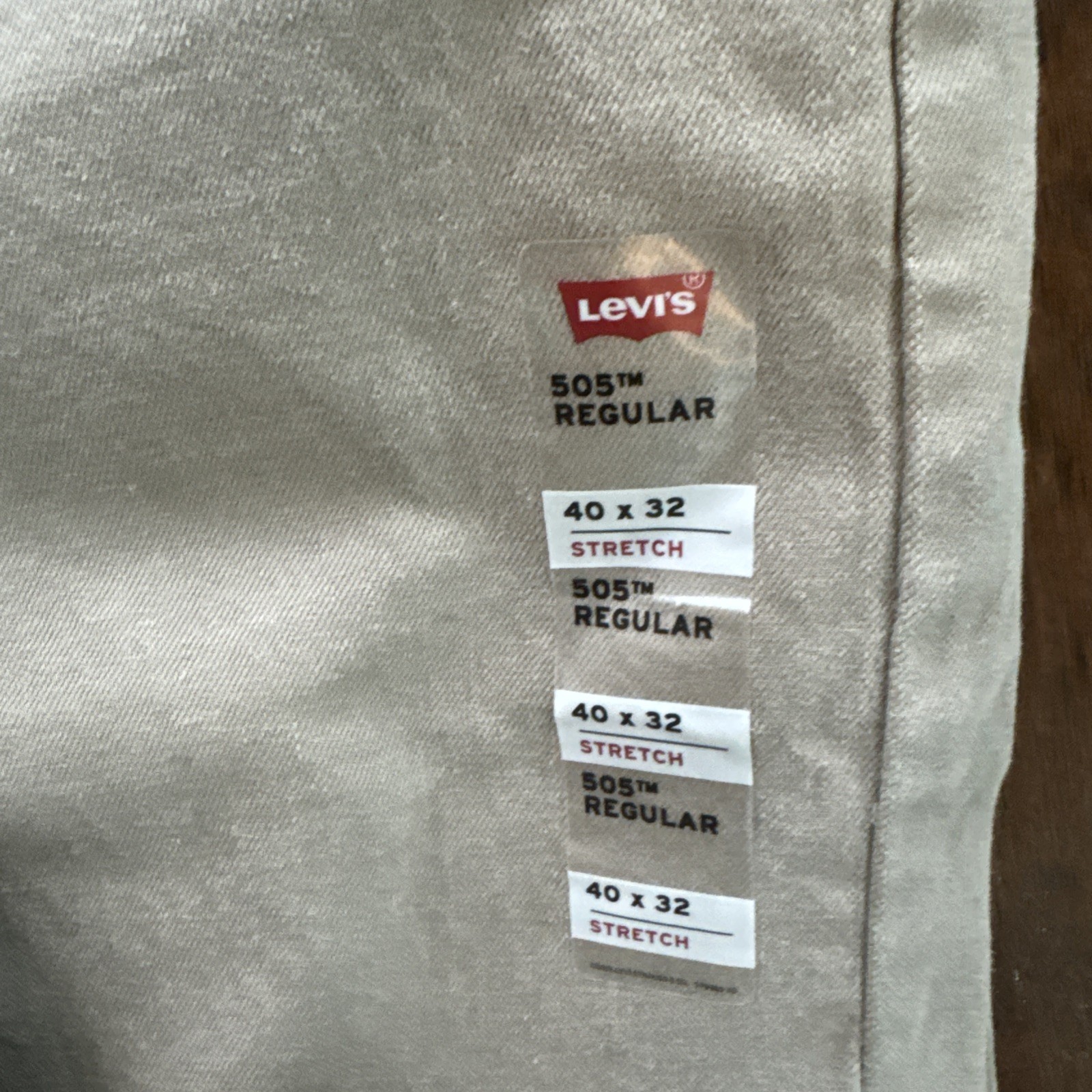 NEW Levi’s 505 Regular-Fit Stretch Jeans Mens 40×32 Caraway Tan Straight NWT