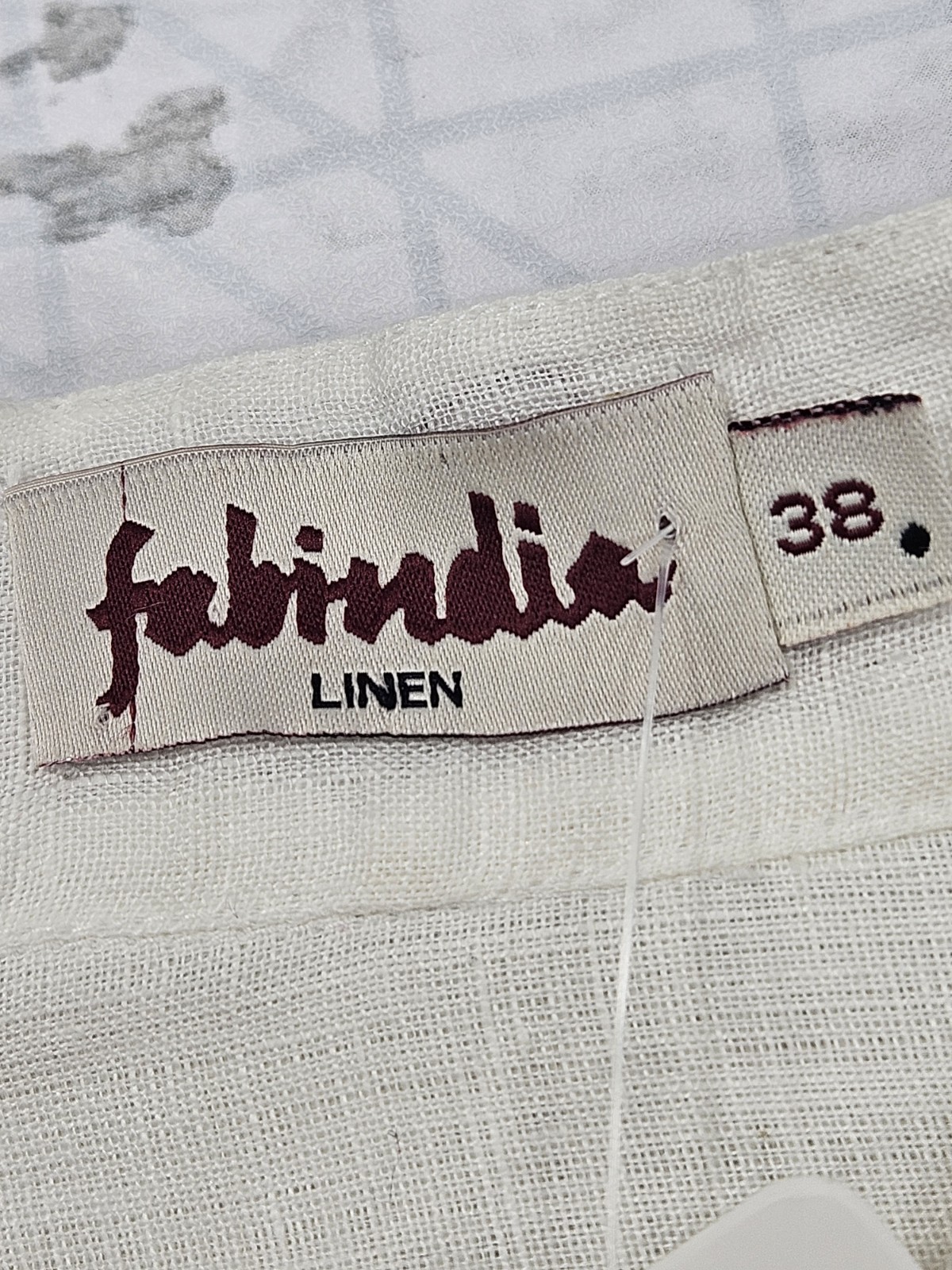 Fabindia Womens 8 Ivory Long Sleeve Linen Tunic Shirt Sheer Coastal