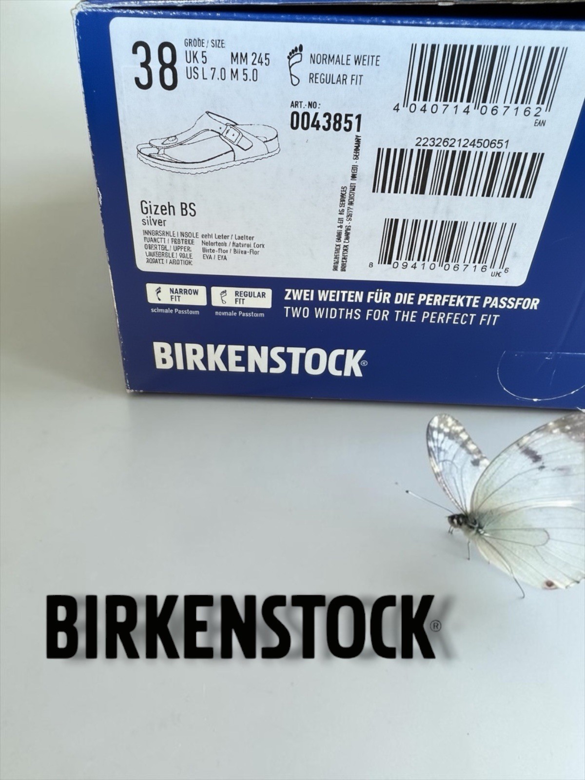 Birkenstock Gizeh Silver Metallic Sandals Women’s Size 7 Men’s 5 EU 38 NIB