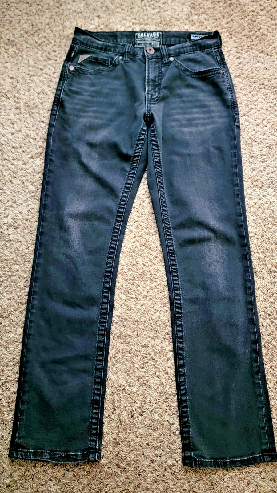 Salvage Supply Co Jeans Men 29×32 Faded Black Buckle Mayhem Straight