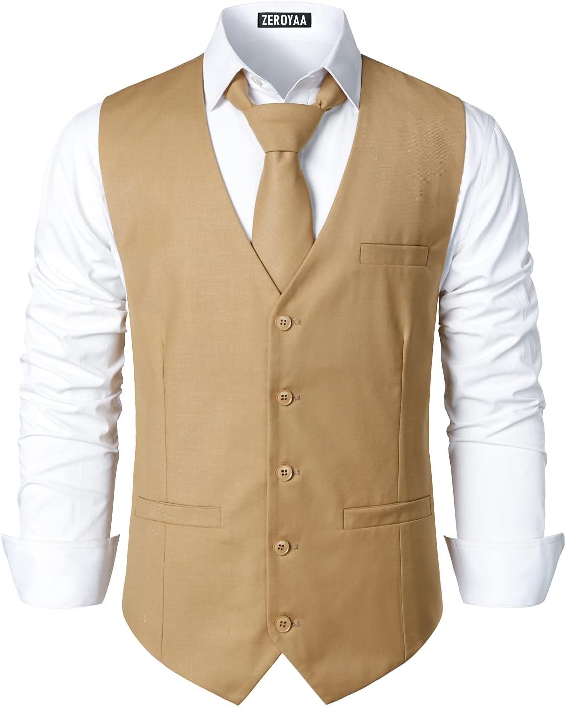 Men’s Business Formal Dress Vest 3 Pockets Slim Fit Suit Tuxedo Waistcoat V Neck