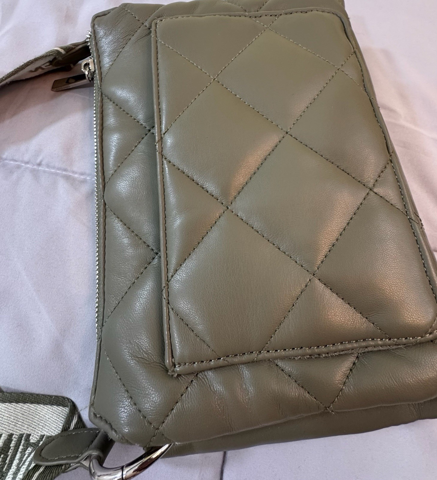 Steve Madden Piero 2 Going Green Crossbody Purse Bag Quilted