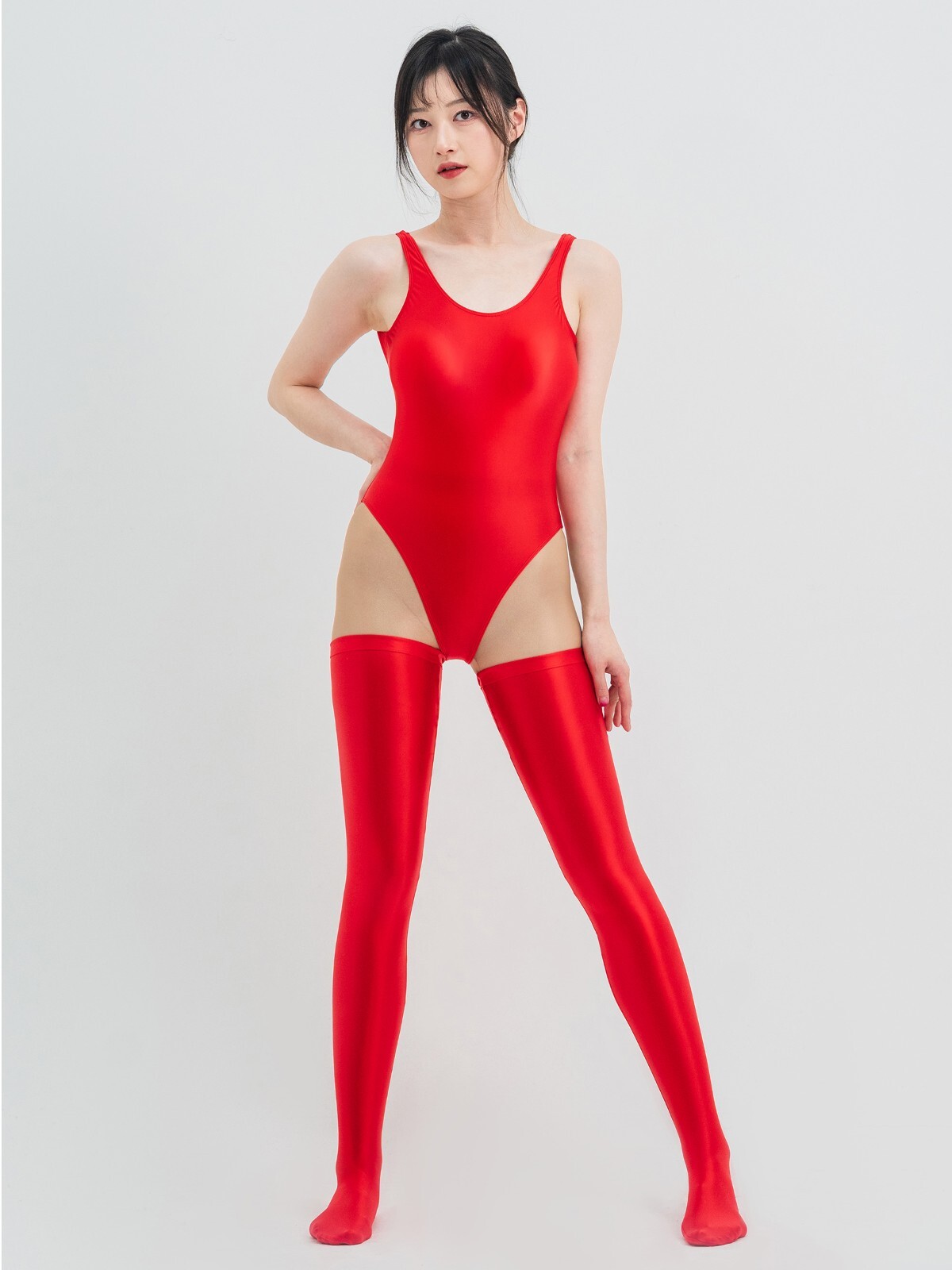 Women Sexy Glossy Thigh-Highs Stockings Spandex Stretch Shiny Opaque Long Socks