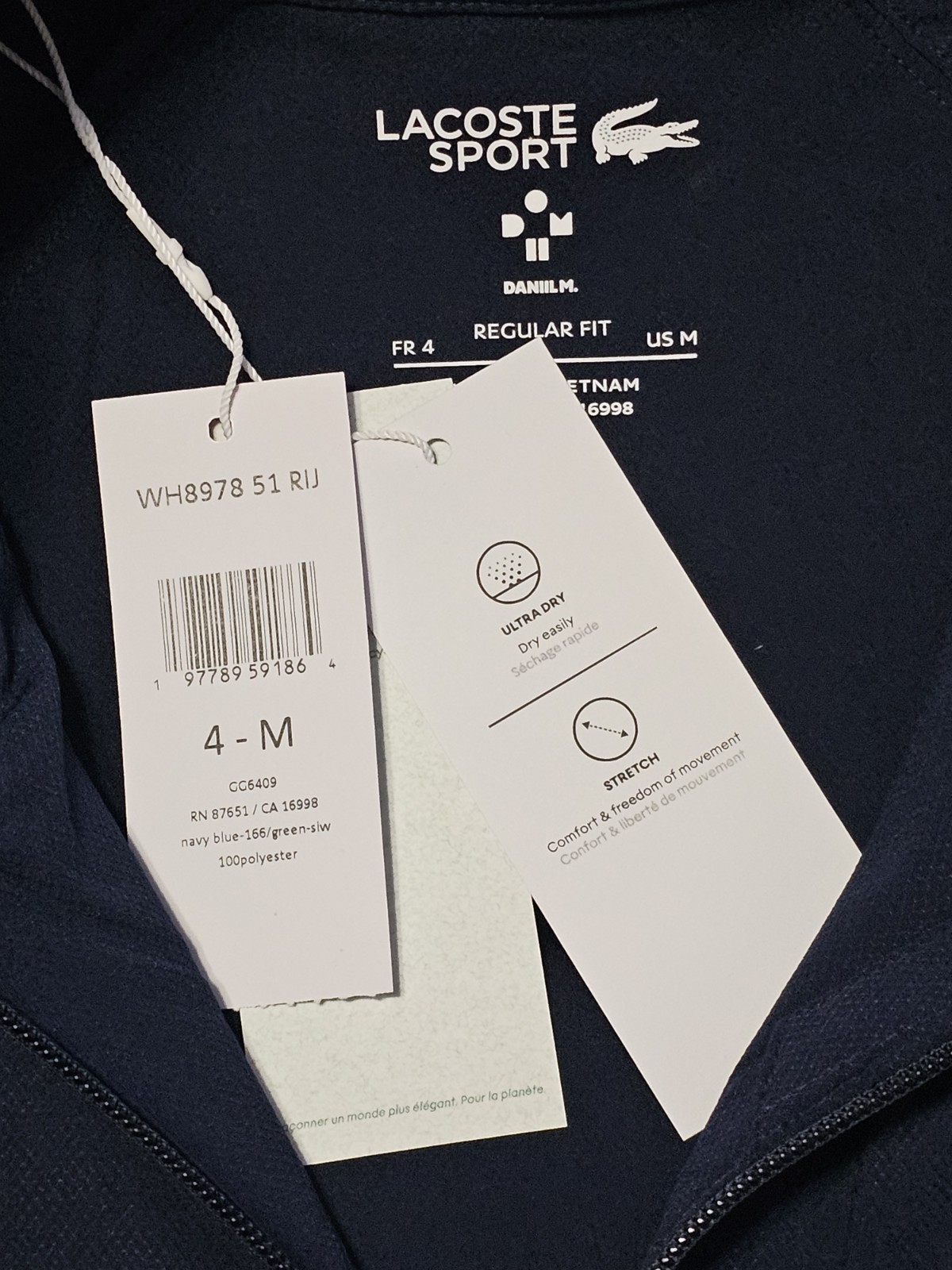 Lacoste x Daniil Medvedev Blue & Green Clay Court Graphic Tracksuit Size Medium
