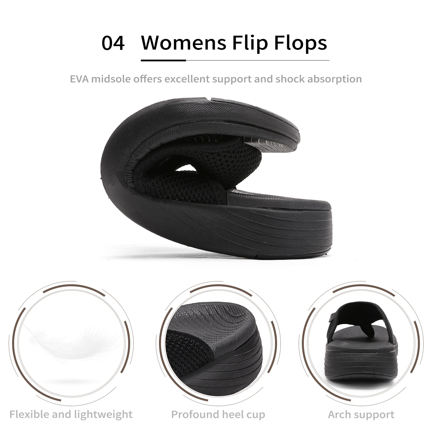 Womens Arch Support Soft Cushion Flip Flops Thong Sandals Slippers Shoes Size US