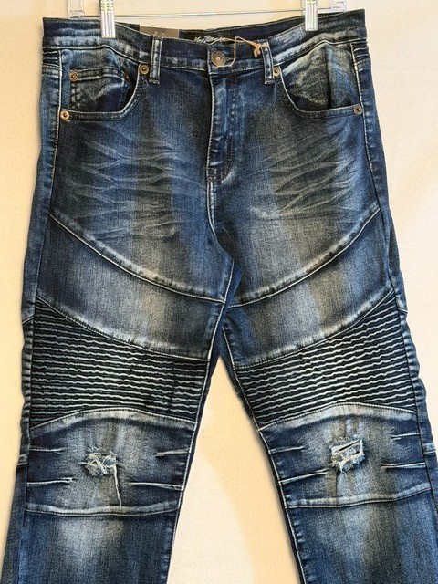 Kno Betta Classic Jeans Moto Biker Distressed Jeans Men’s Size 34 Medium NWT