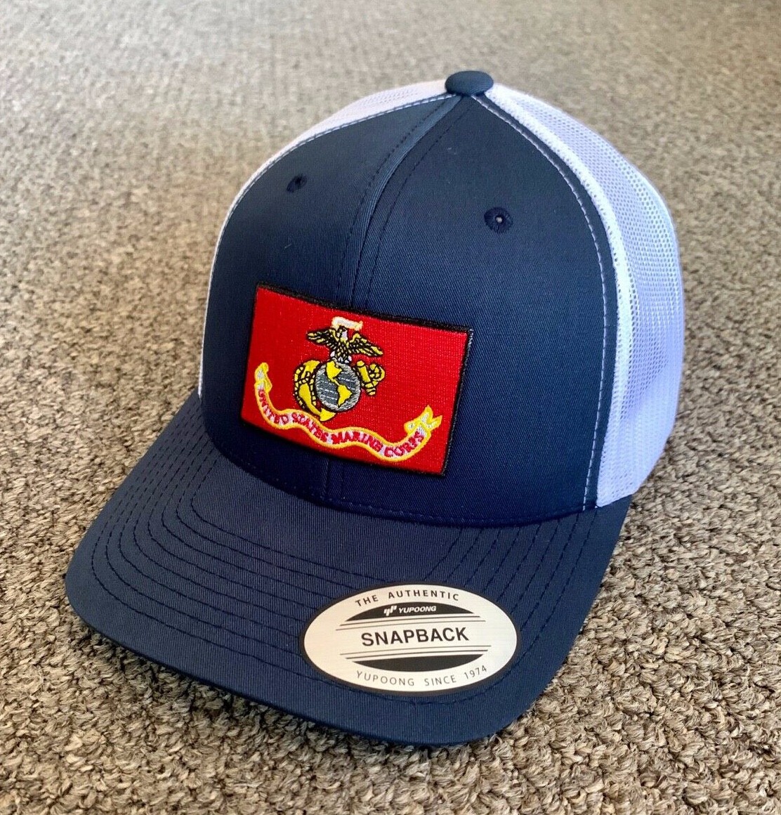 US Marines Hat USMC SnapBack Trucker Mesh Cap Handcrafted from Florida!