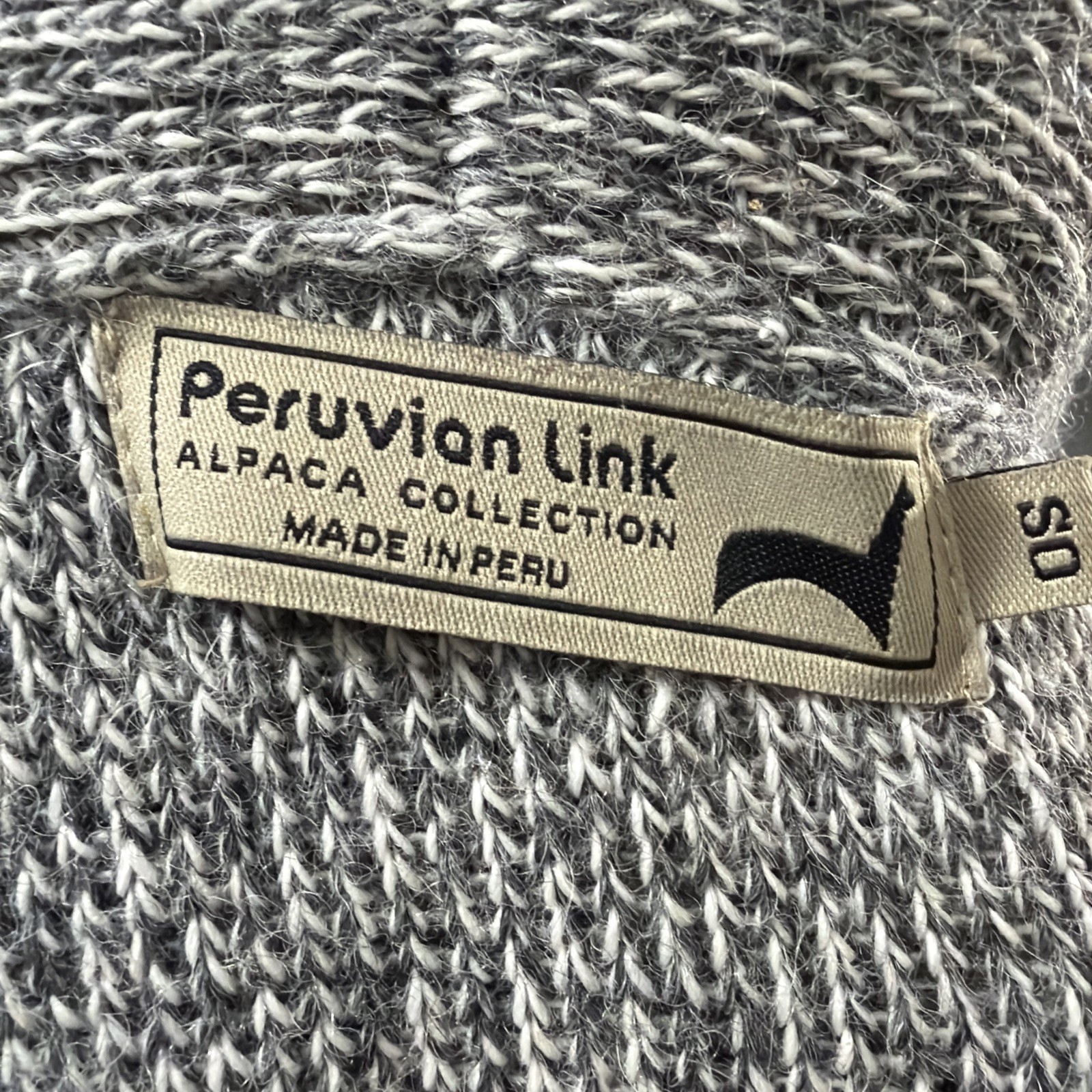 Peruvian Link Alpaca Collection Gray Womens Open Front Cardigan Sweater Size O/S
