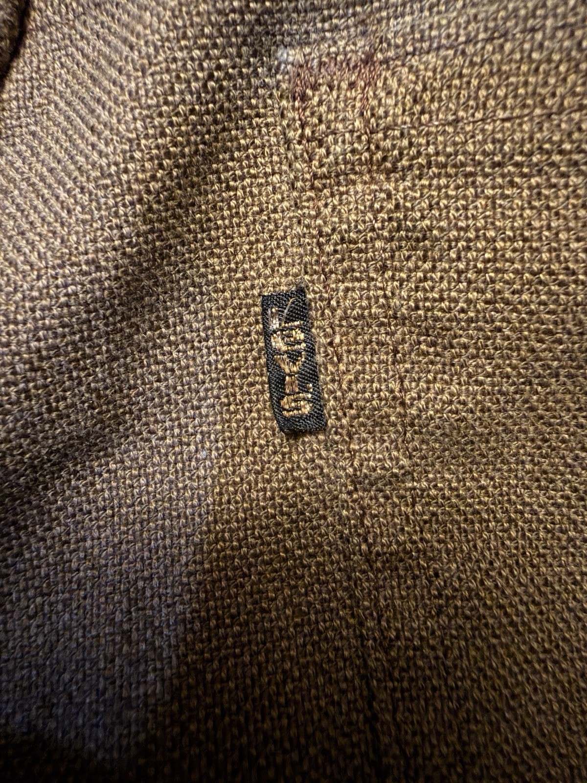 Vtg 1980s Levi’s Sta-Prest Men’s Brown Action Pants 34W Straight Flat Front Zip