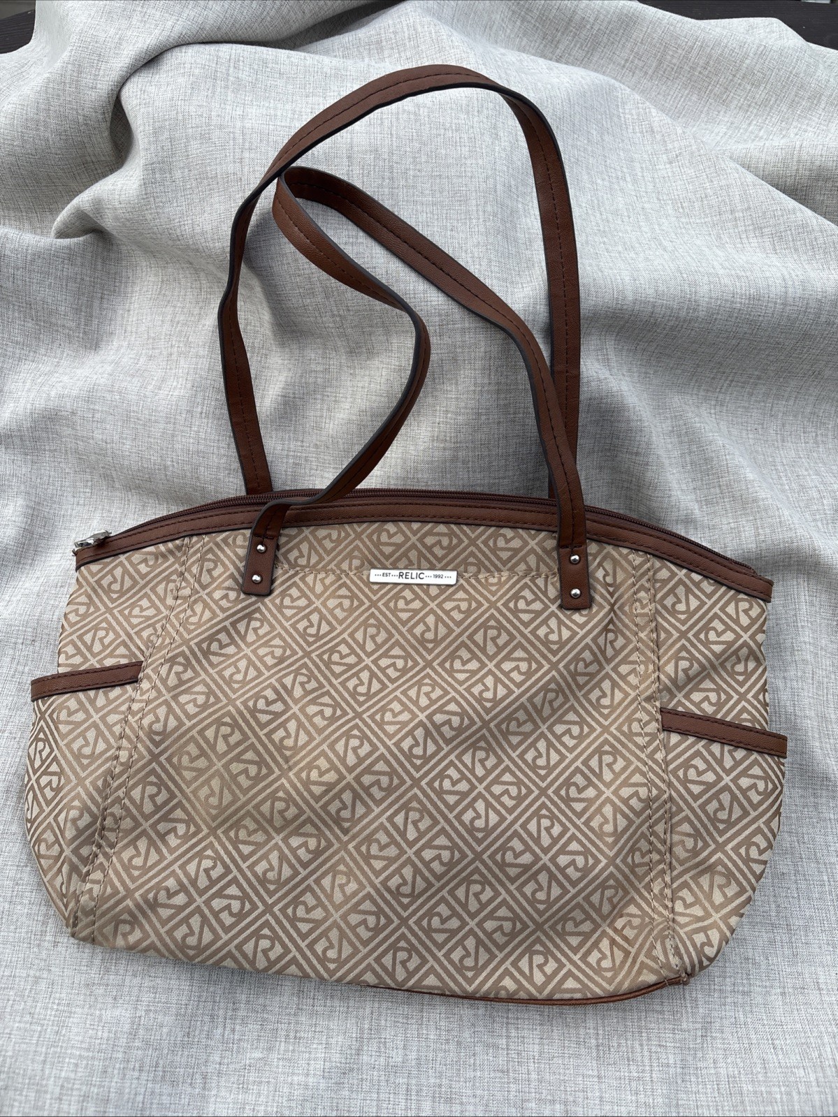 Relic Caraway Medium Tote Shoulder Bag Handbag Purse Satchel Beige/Brown