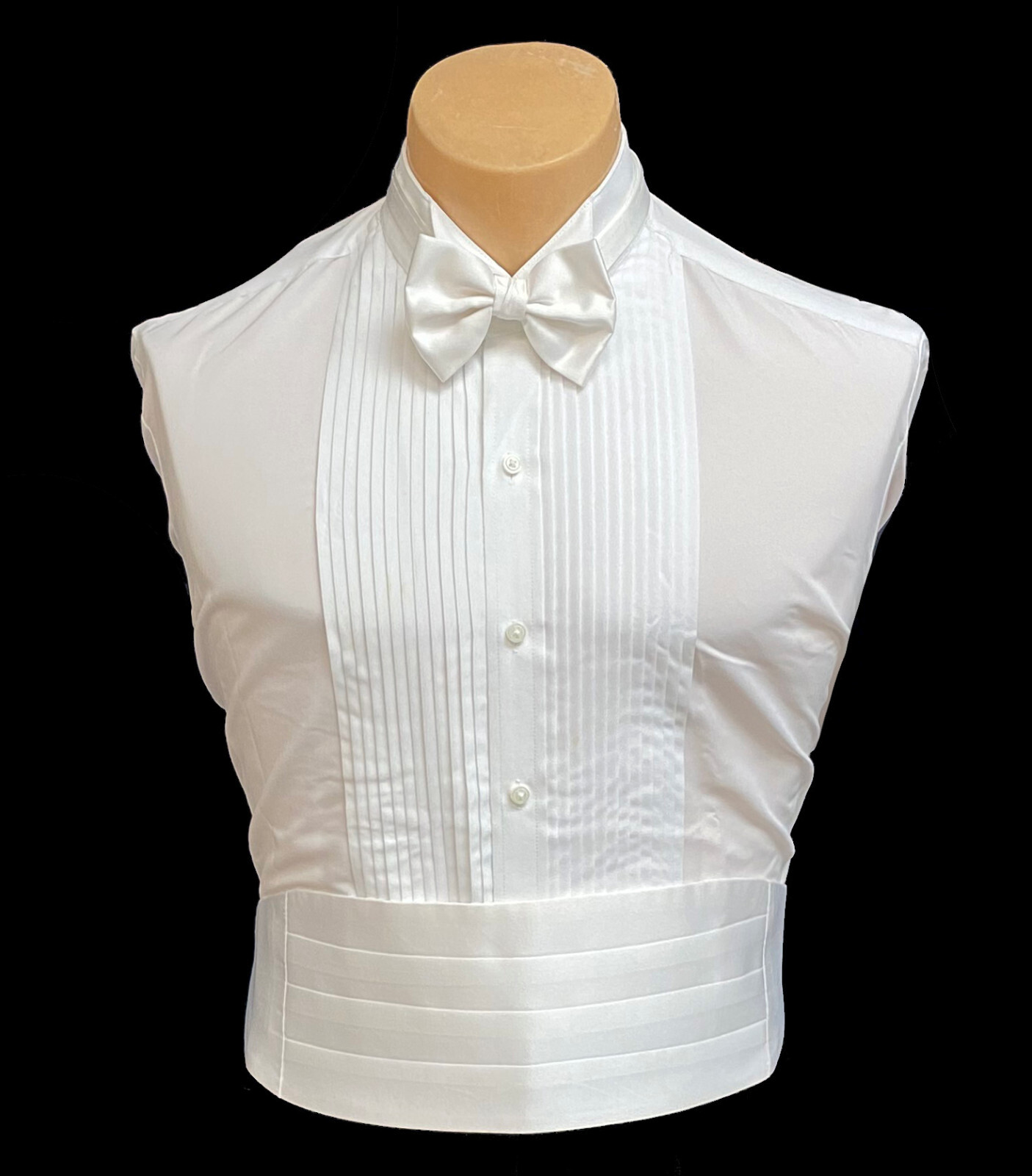 Men’s Vintage Retro White Satin Cummerbund & Bow Tie Set Adjustable 30-50″ Waist