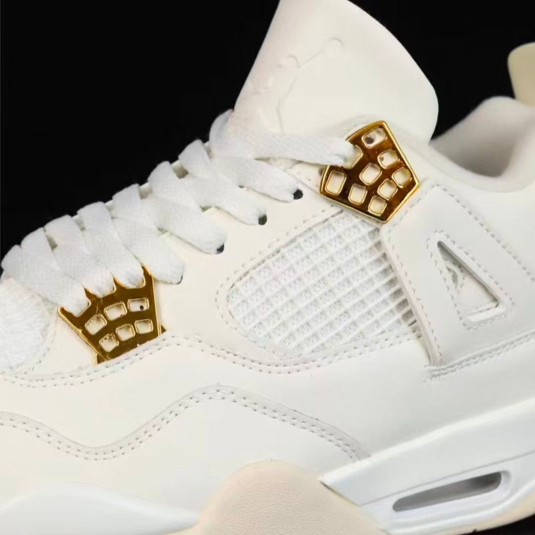 US Jordan 4 “Metallic Gold” Retro Mid-Top Basketball Shoes