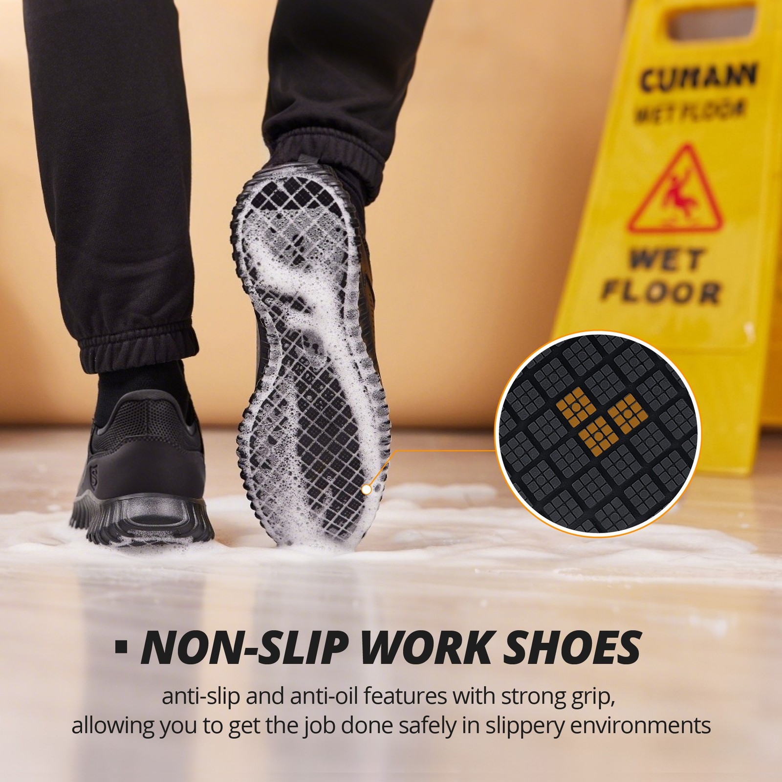 Mens Womens Non Slip Work Shoes Arch Support Food Service Chef Kitchen Sneakers