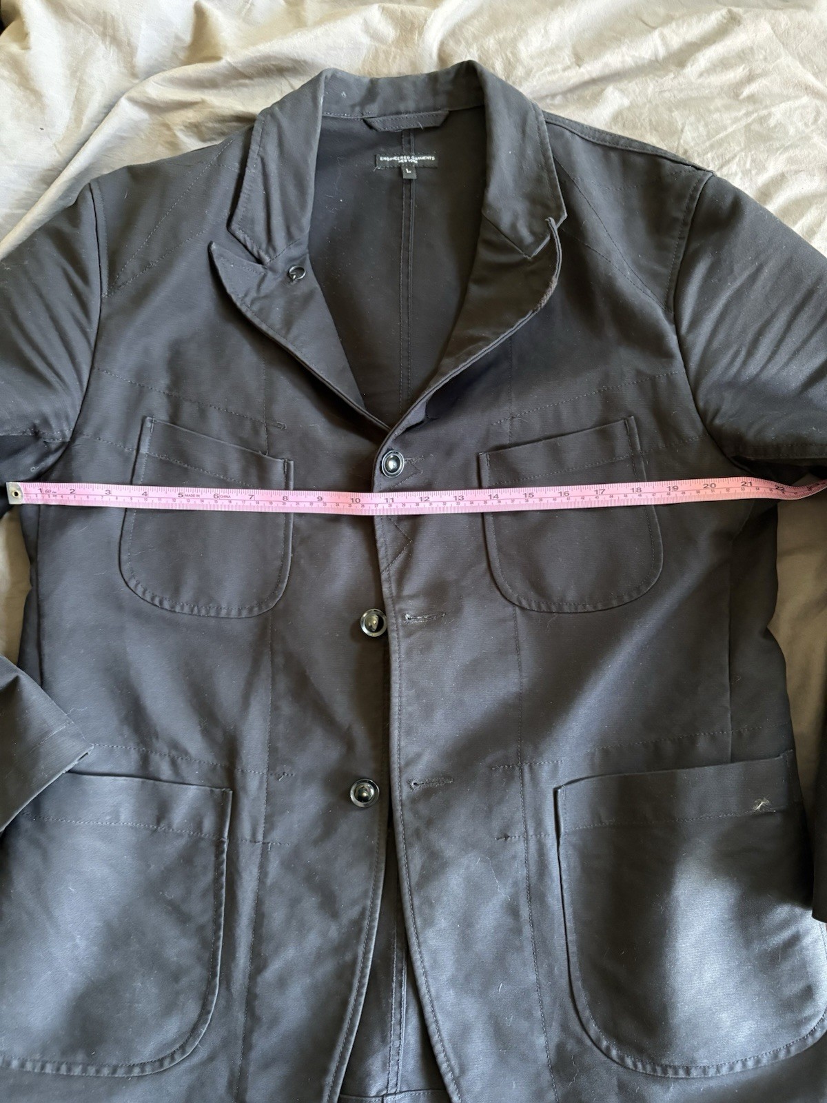Engineered Garments Bedford Jacket Size L Black Canvas