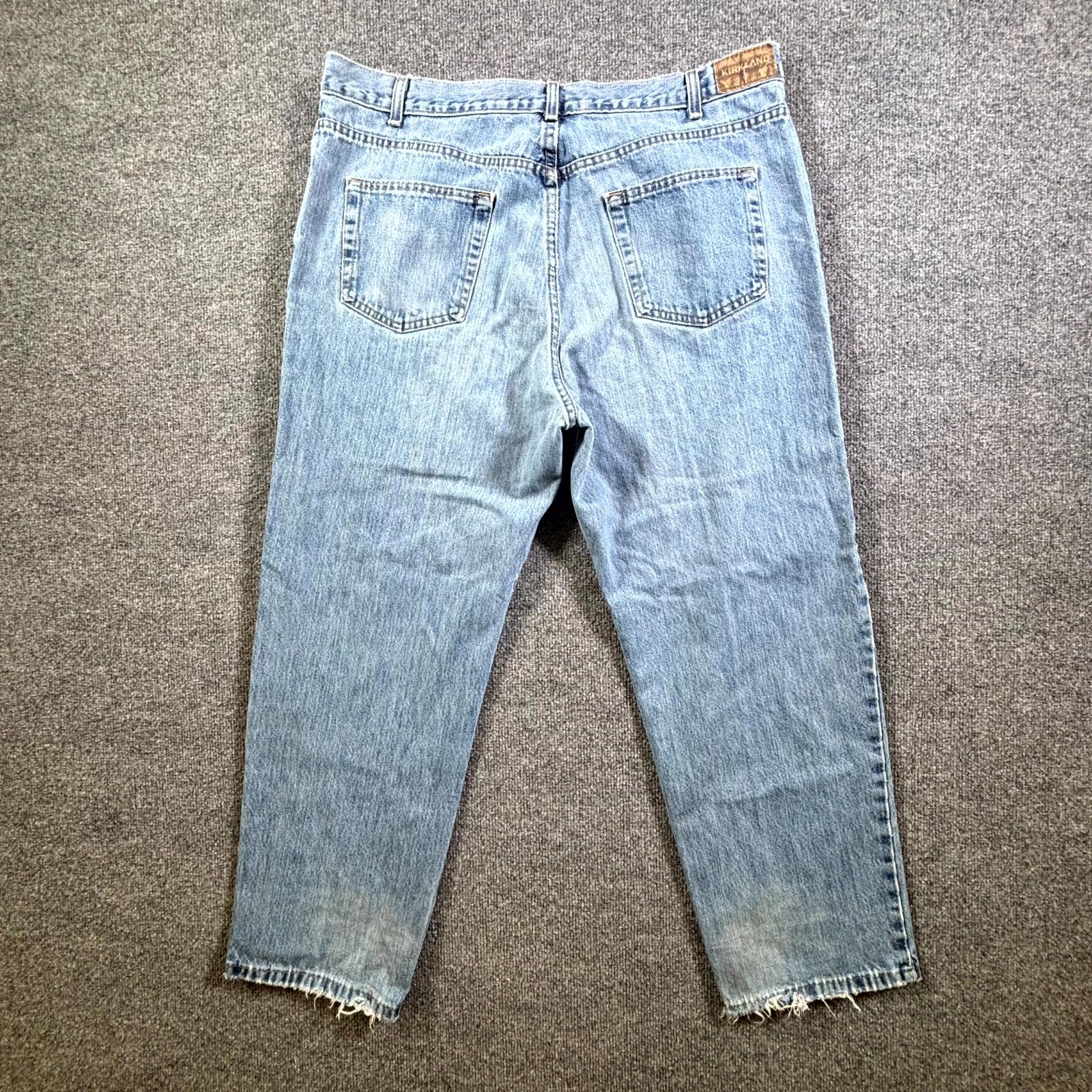 Kirkland Tapered Jeans Men’s 40×30 Blue Cotton Denim Faded Distressed Workwear