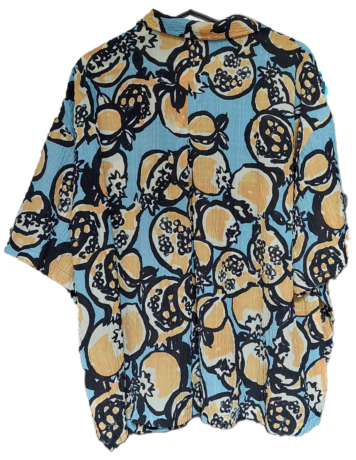 Zara Women’s blue mix pattern top, short sleeves, size US medium, UK 14-16