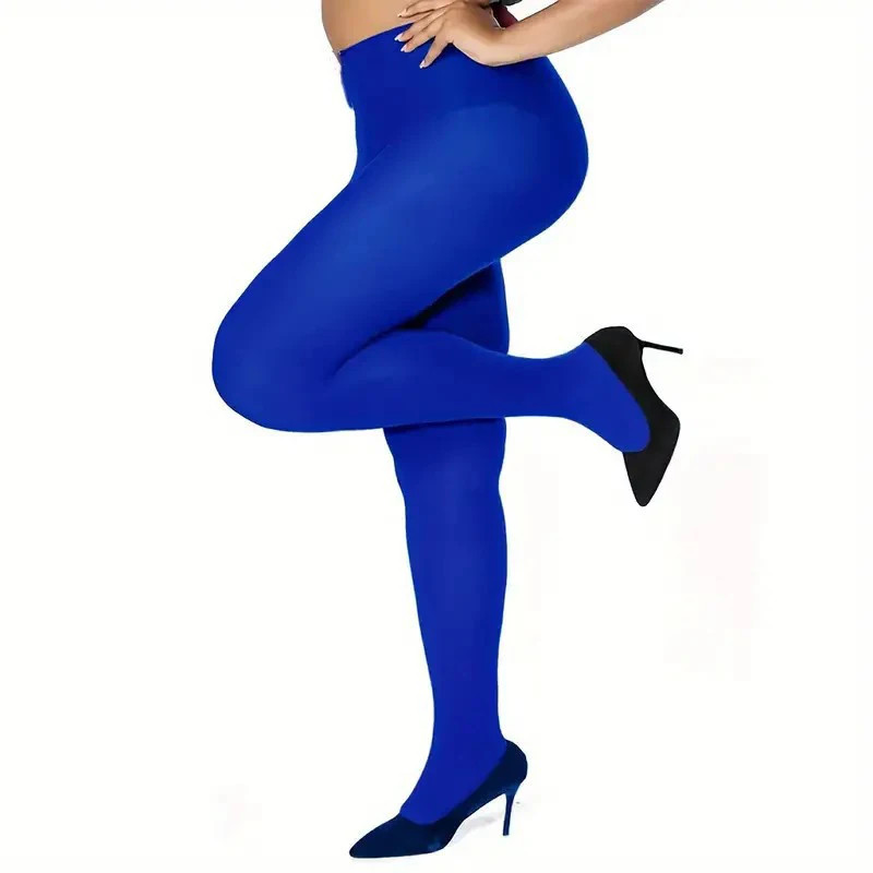 Medias Panty Terciopelo 120D Talla Grande Mujer Color Sólido Suaves Elásticas