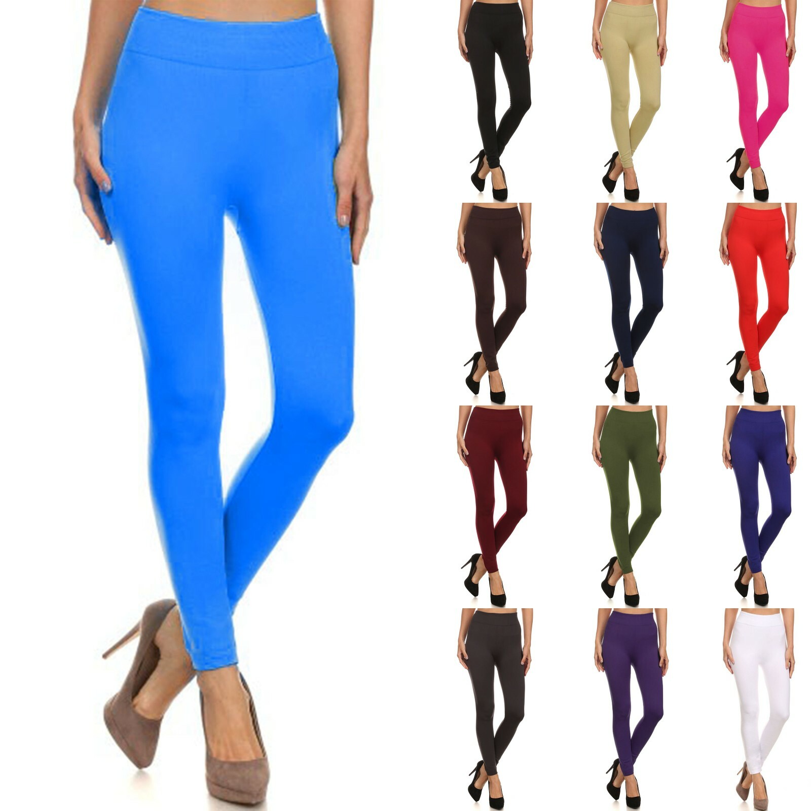 Footless Full Length Stretch Leggings Pants Seamless One Size L02