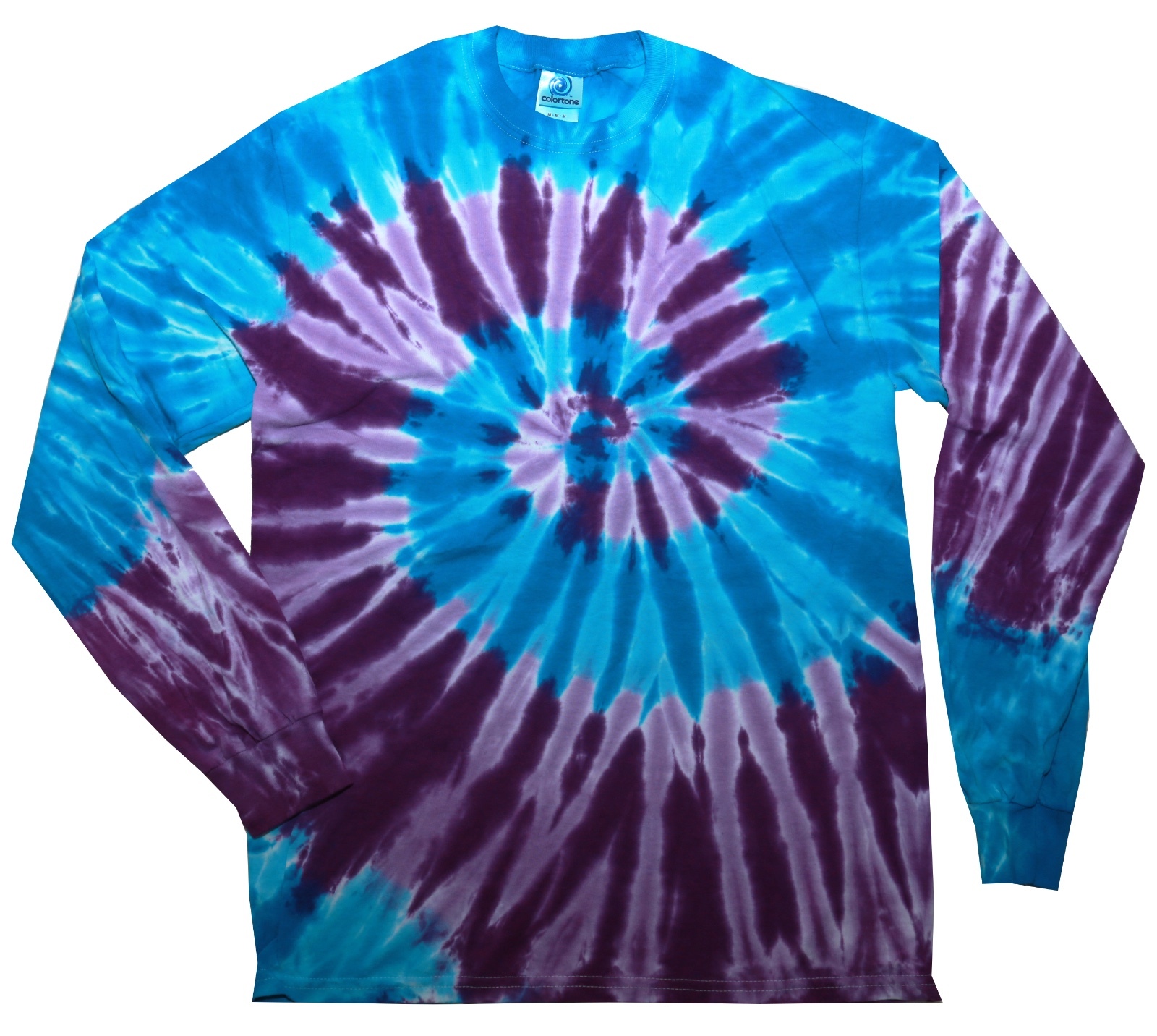Tie Dye Long Sleeve Shirts Psychedelic Kids & Adult 100% Cotton Colortone