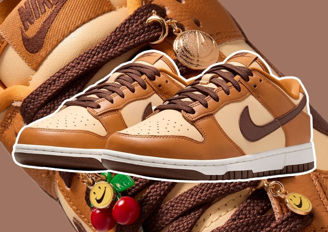 Nike Women’s Dunk Low Shoes Desert Ochre Cherry Charm Brown HQ7487-700 NEW