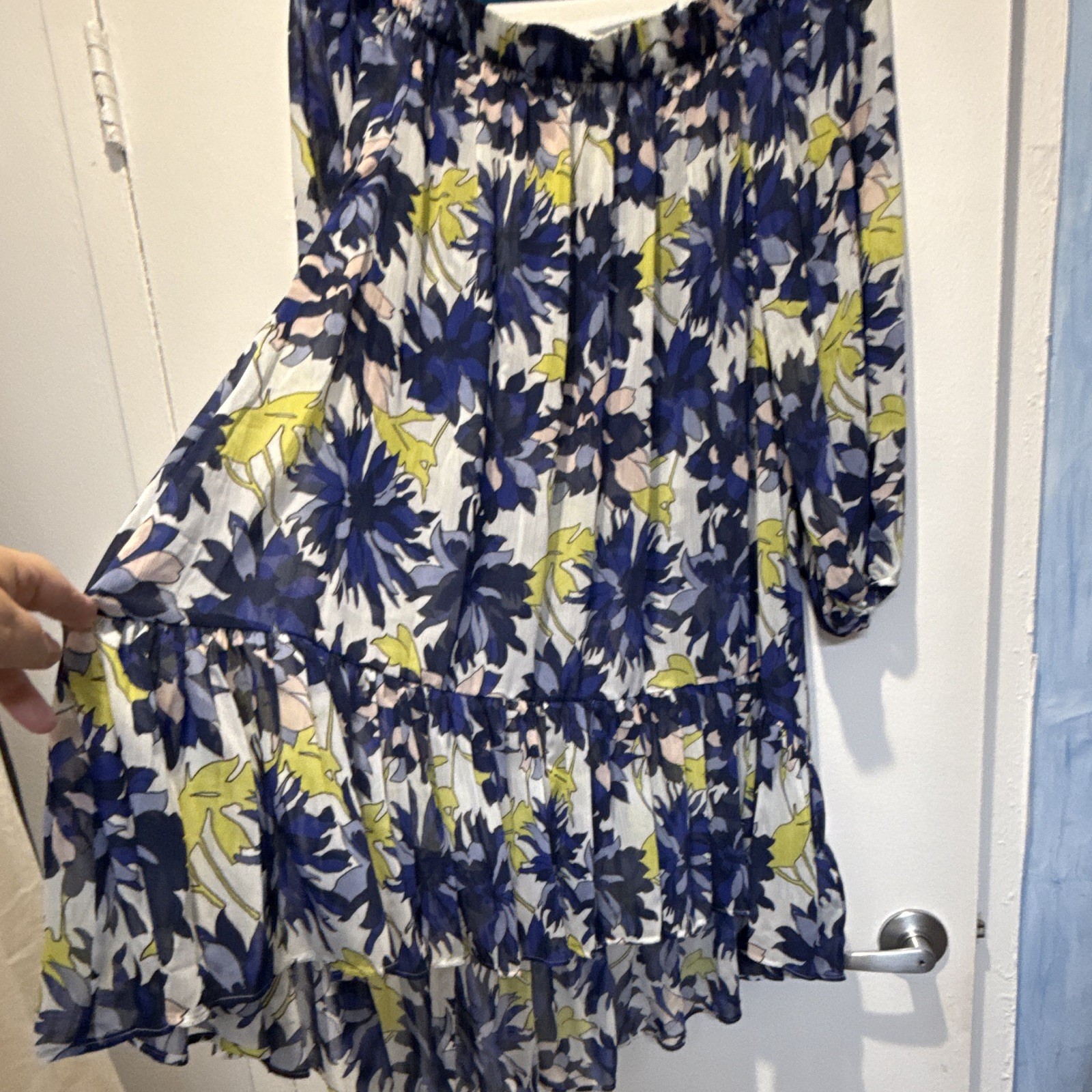 Ted Baker Women’s Multicolor Floral Polyester dress with Slide Sandals US 9