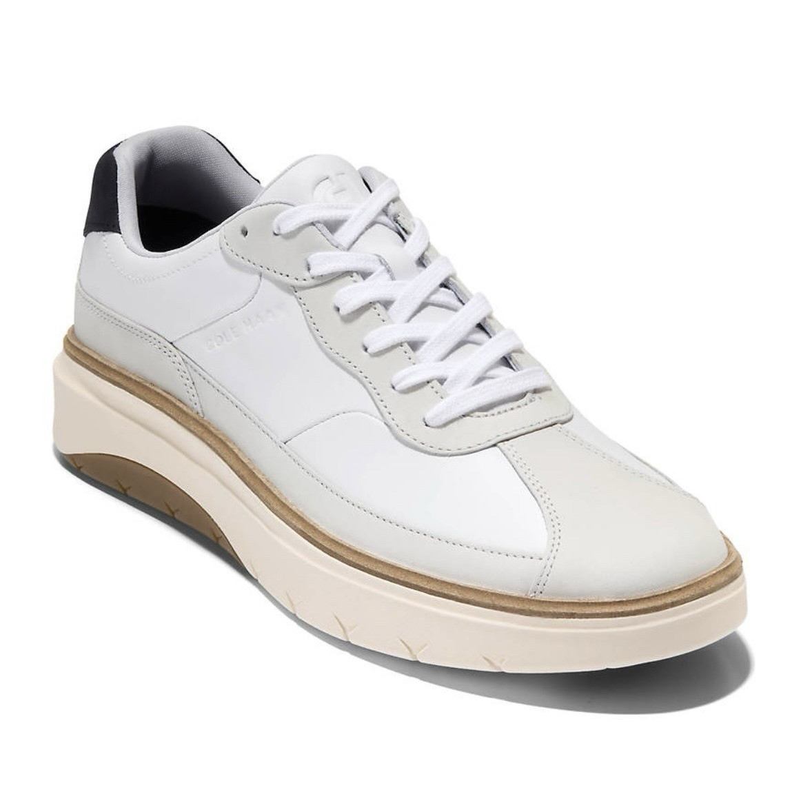 Cole Haan GrandPrø FlowerFlex Men’s Leather Low Top Lace-Up Sneakers White/Black