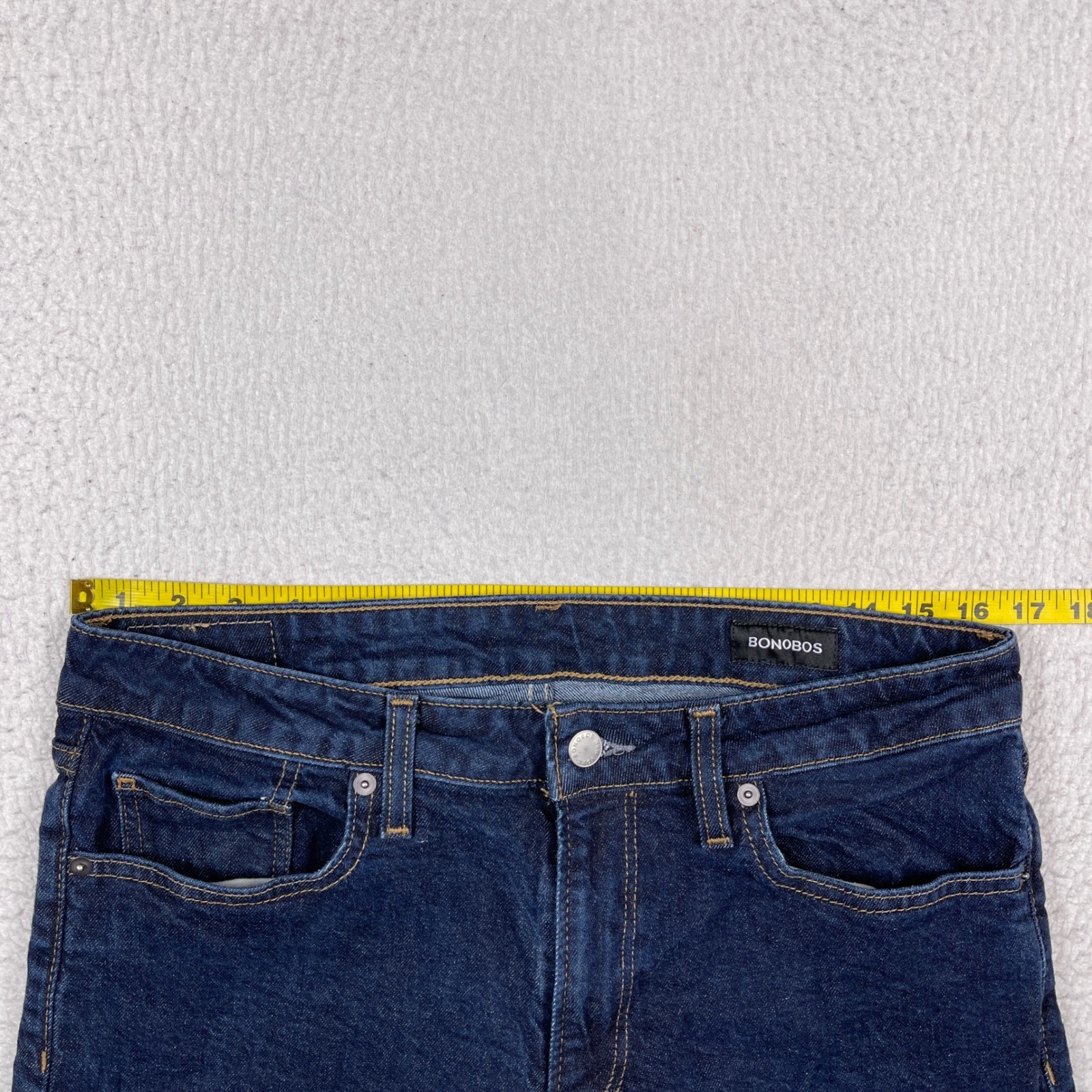 Bonobos Jeans Mens 33×30 (Fit 33×28) Dark Blue Stretch Straight Leg Denim Casual